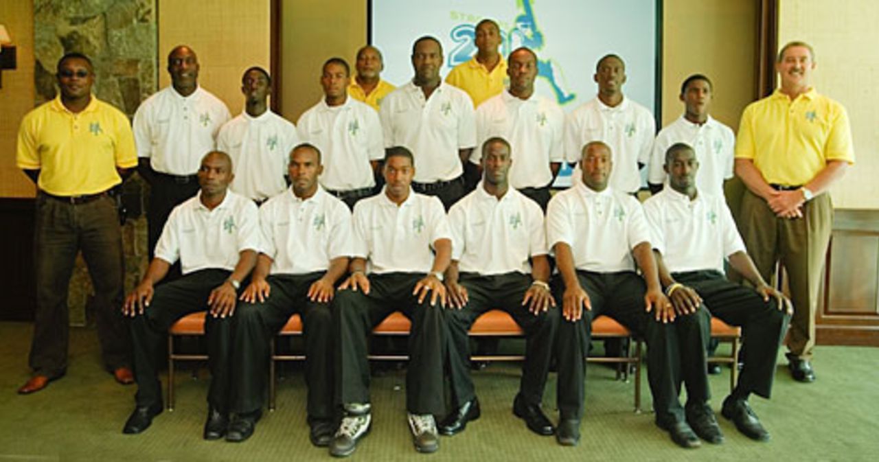 Members of the Antigua & Barbuda Professional Team with the Legends Richardson, Roberts and Walsh and Sir Allen Stanford, Antigua, June 19, 2007