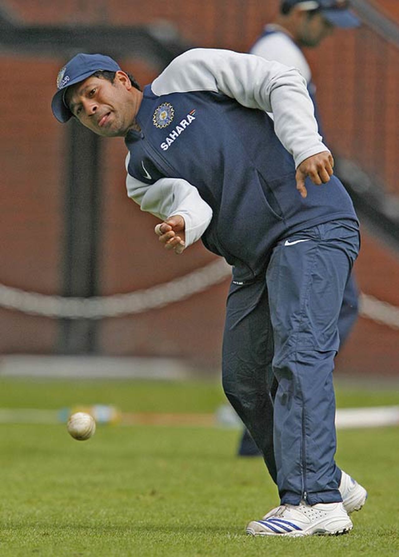 Sachin Tendulkar takes part in a fielding drill, Belfast, June 21, 2007