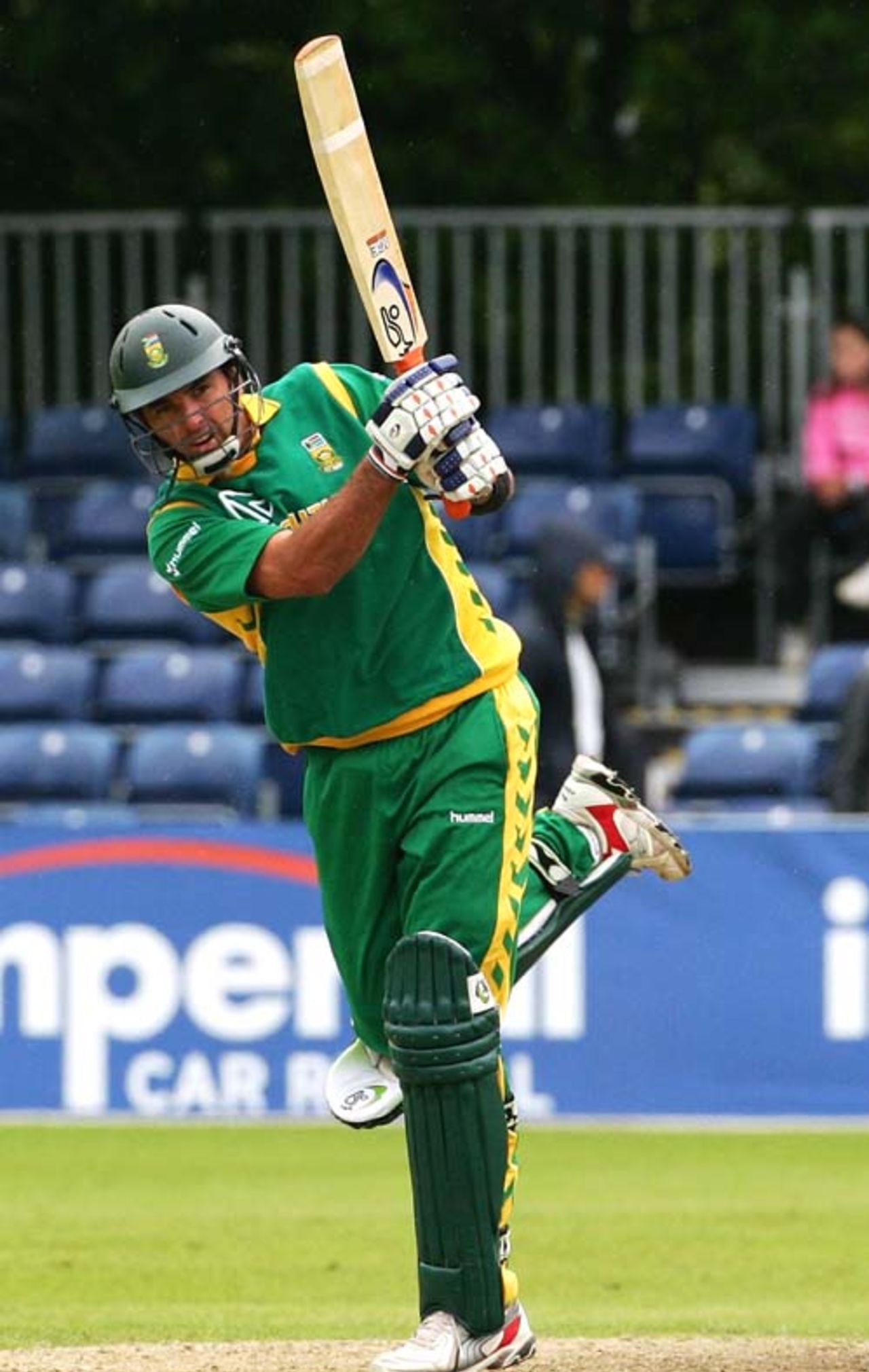 Justin Kemp hits to midwicket, Ireland v South Africa, Belfast, One-off ODI, June 24, 2007
