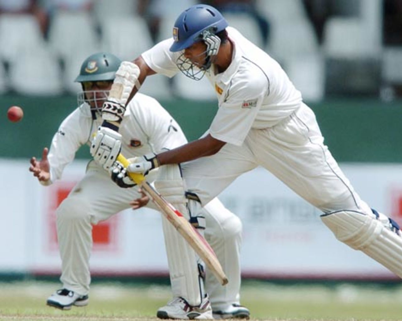 Shahriar Nafees is about to pouch an inside-edge by Michael Vandort, Sri Lanka v Bangladesh, 1st Test, Colombo, 2nd day, June 26, 2007