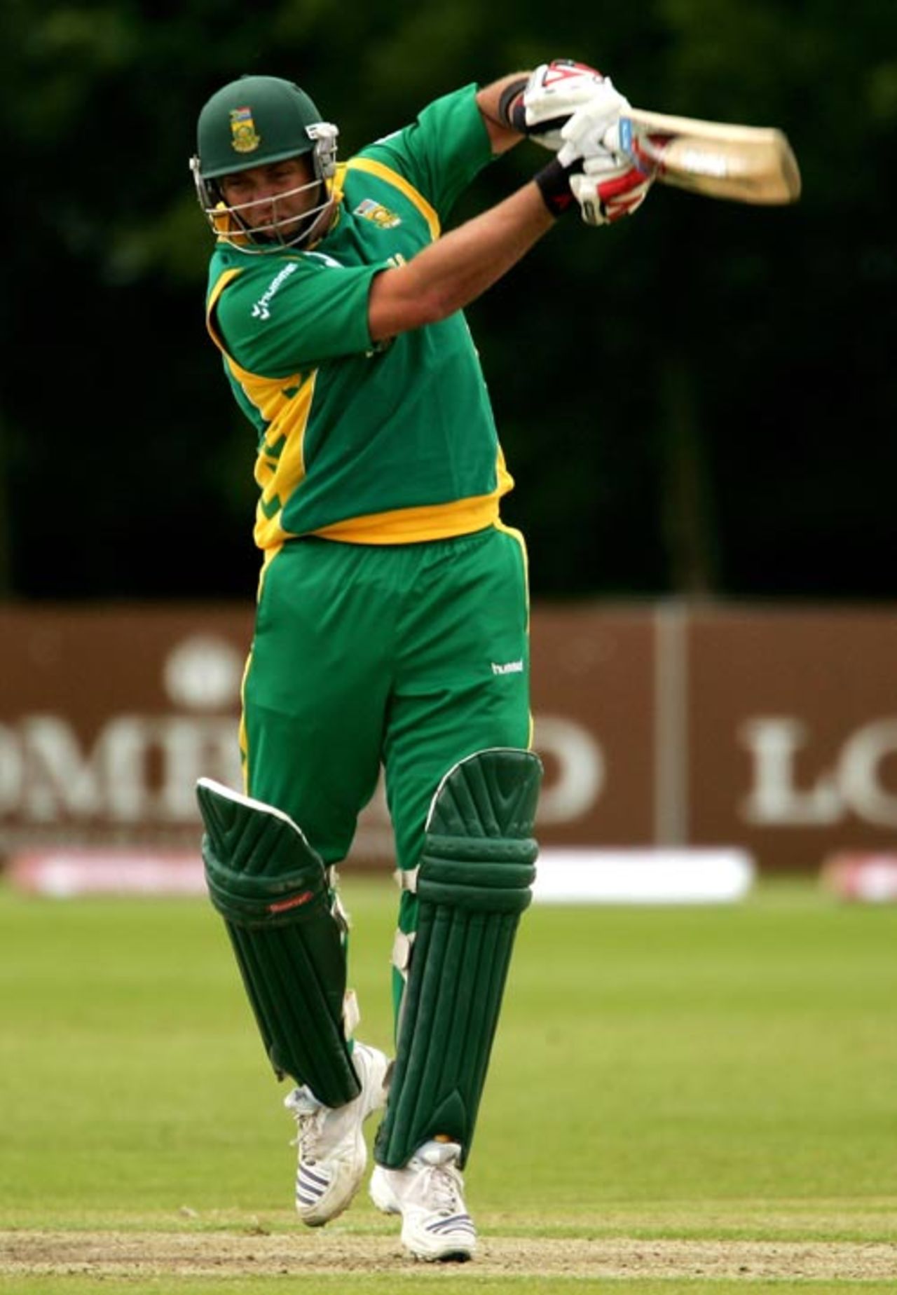 Jacques Kallis stands tall and punches one down the ground, India v South Africa, Civil Service Cricket Ground, Stormont, Belfast, Ireland, June 26, 2007
