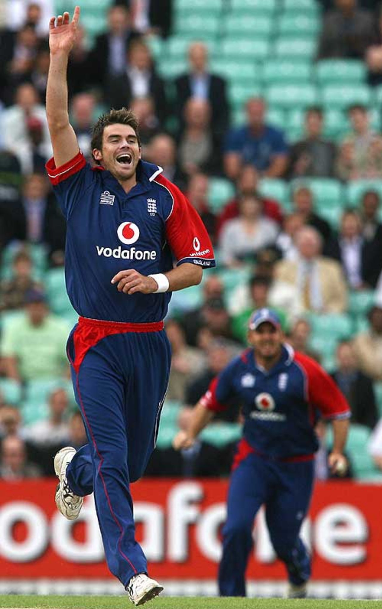 James Anderson celebrates the wicket of Chris Gayle, England v West Indies, Twenty20, The Oval, June 28, 2007