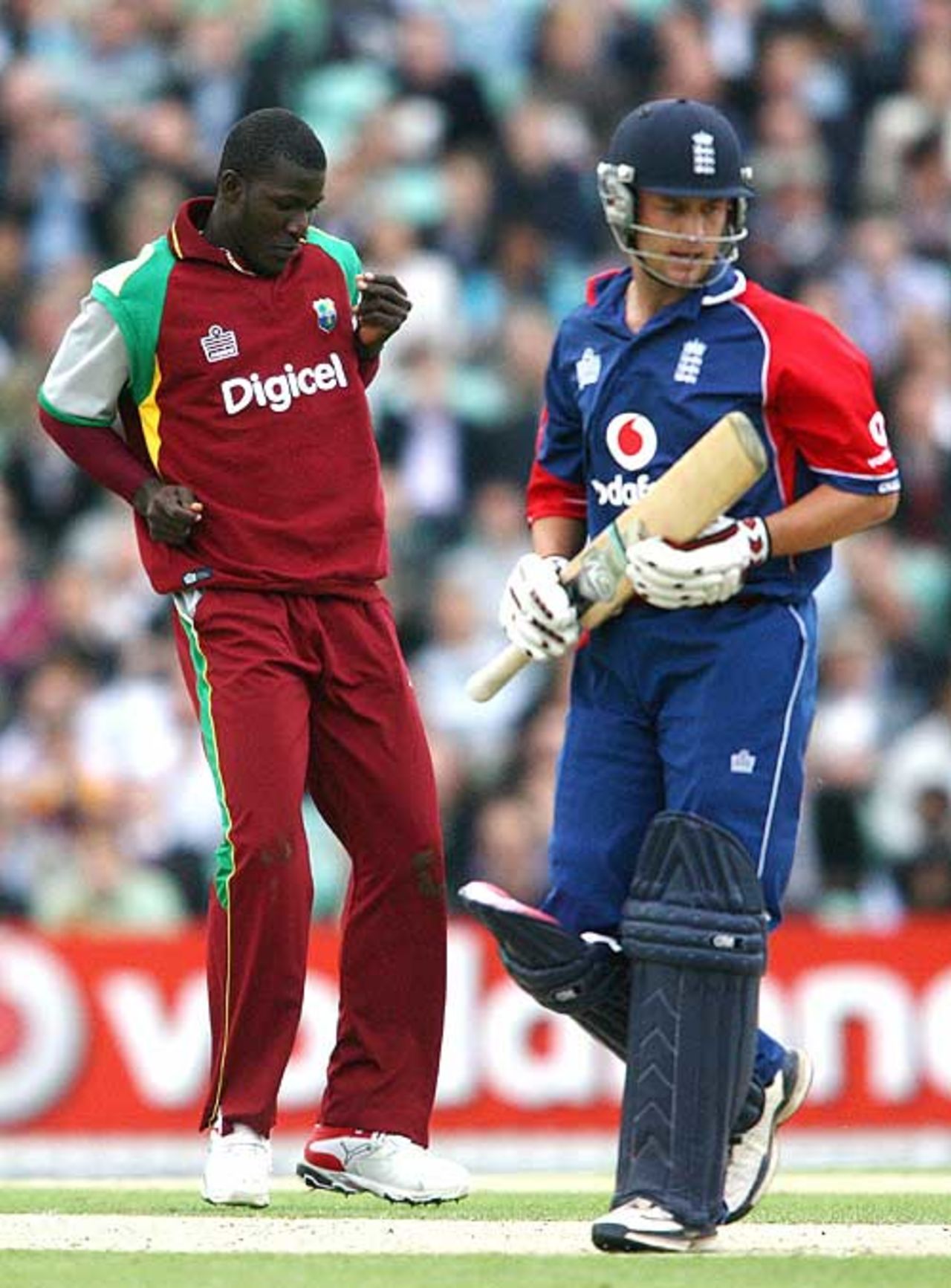 Darren Sammy dances with delight after bowling Jonathan Trott, England v West Indies, Twenty20, The Oval, June 28, 2007