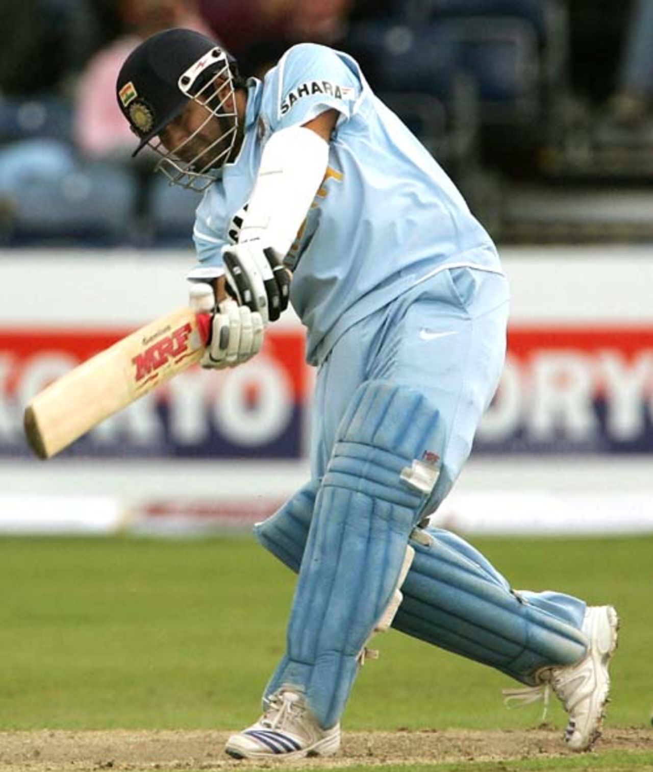 Sachin Tendulkar flicks the ball to the midwicket boundary during his 93-run knock, India v South Africa, 2nd ODI, June 29, 2007