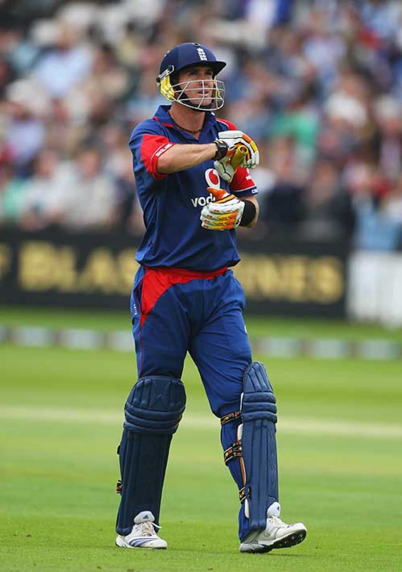 Kevin Pietersen trudges from the pitch after being dismissed by Dwayne Bravo, England v West Indies, 1st ODI, Lord's, July 1, 2007