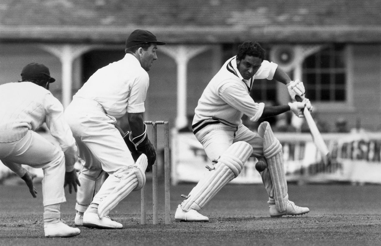 Dilip Sardesai on his way to 53, Essex v Indians, Colchester, 1st day, June 26, 1971