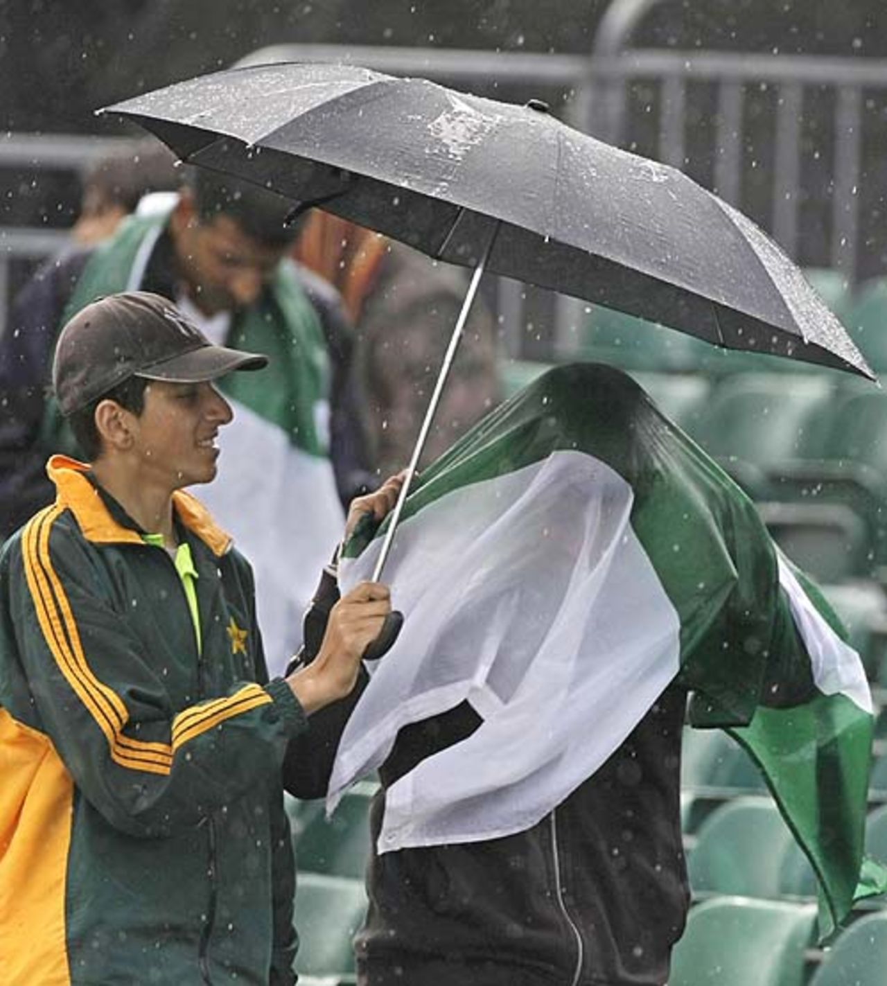 The start of the 'Friendship Cup' match India and Pakistan gets delayed because of rain, Citylets Titwood ground, Glasgow, Scotland, July 3, 2007