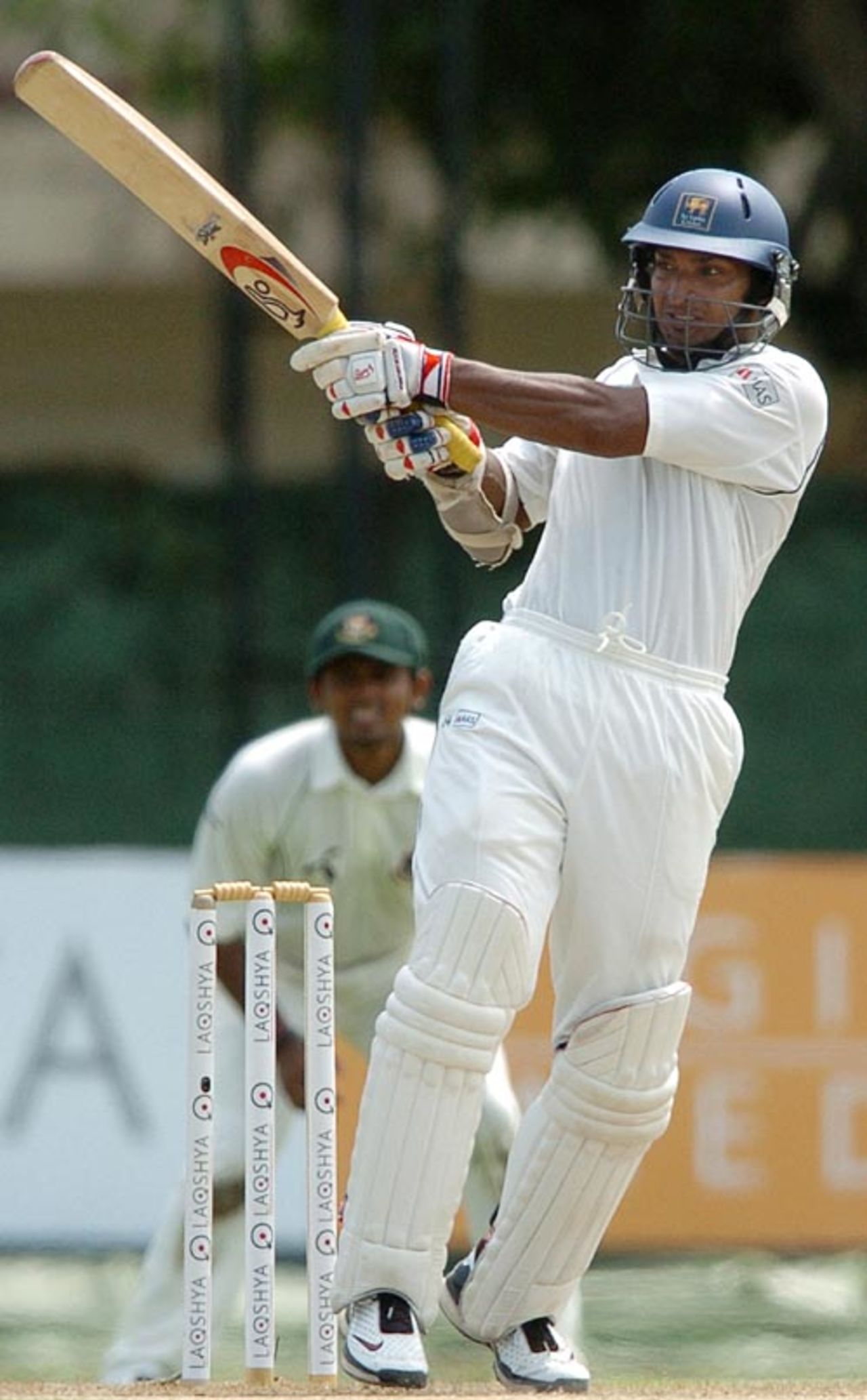 Kumar Sangakkara reached his 13th Test hundred as Sri Lanka extended their first innings lead, Sri Lanka v Bangladesh, 2nd Test, P Saravanamuttu Stadium, Colombo, 2nd day, July 4, 2007 