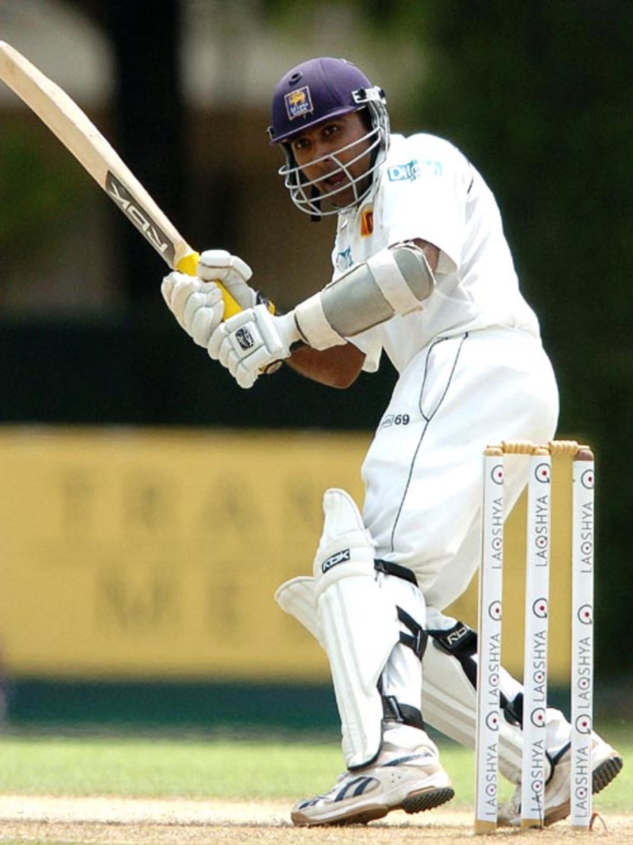 Mahela Jayawardene follows the ball after playing a leg glance during his half-century, Sri Lanka v Bangladesh, 2nd Test, P Saravanamuttu Stadium, Colombo, 2nd day, July 4, 2007