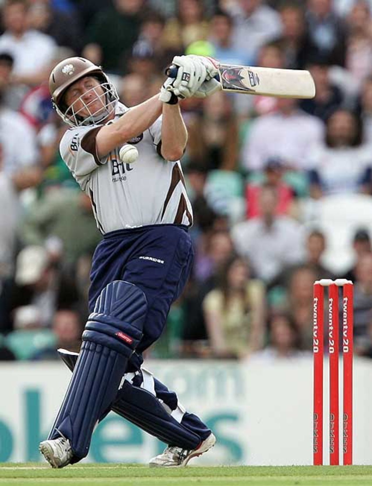 Surrey's Ali Brown fails to connect bat to ball in the Twenty20 Cup match against Kent, The Oval, July 6, 2007