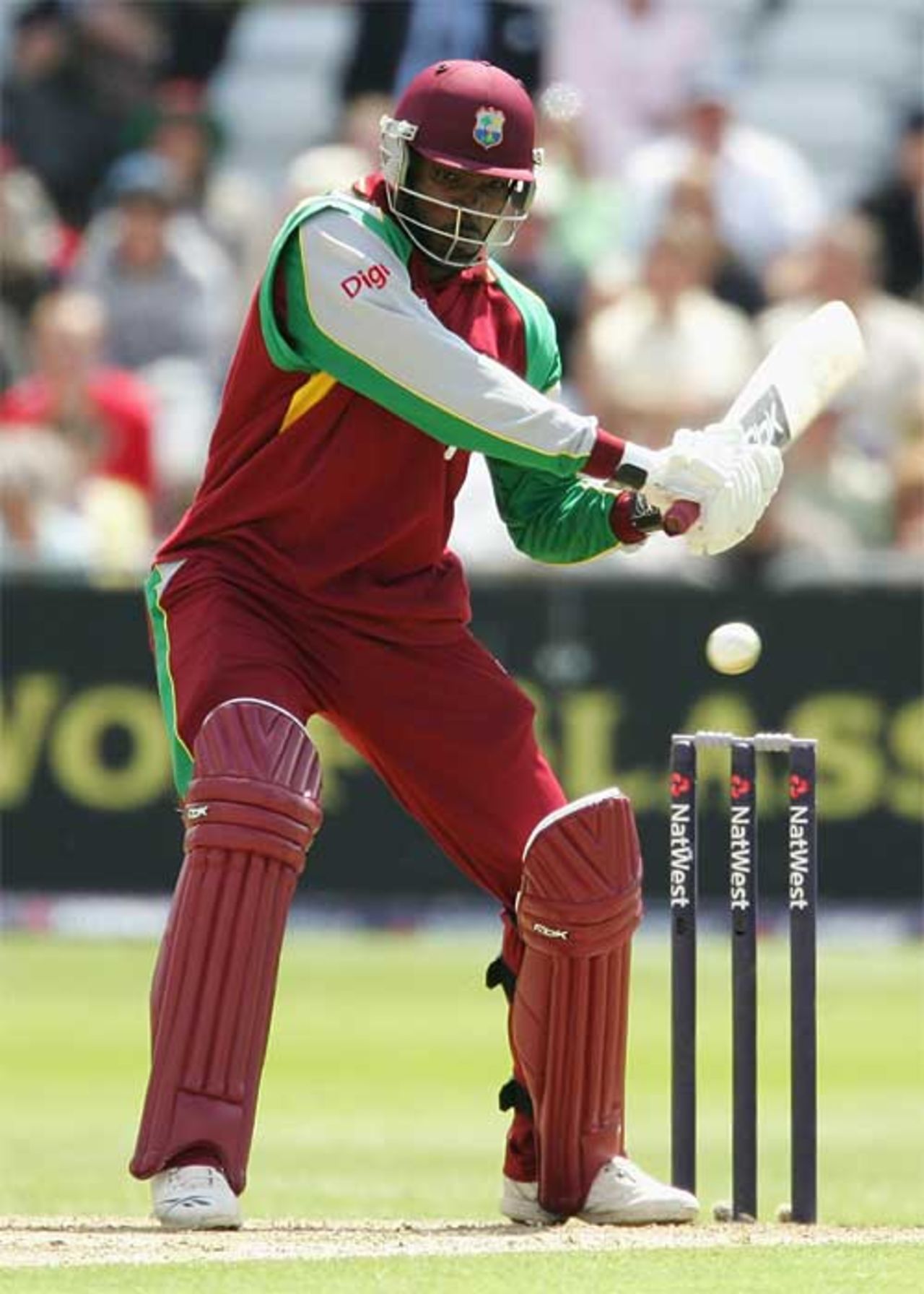Chris Gayle cuts out on his way to 82, England v West Indies, 3rd ODI, Trent Bridge, July 7, 2007