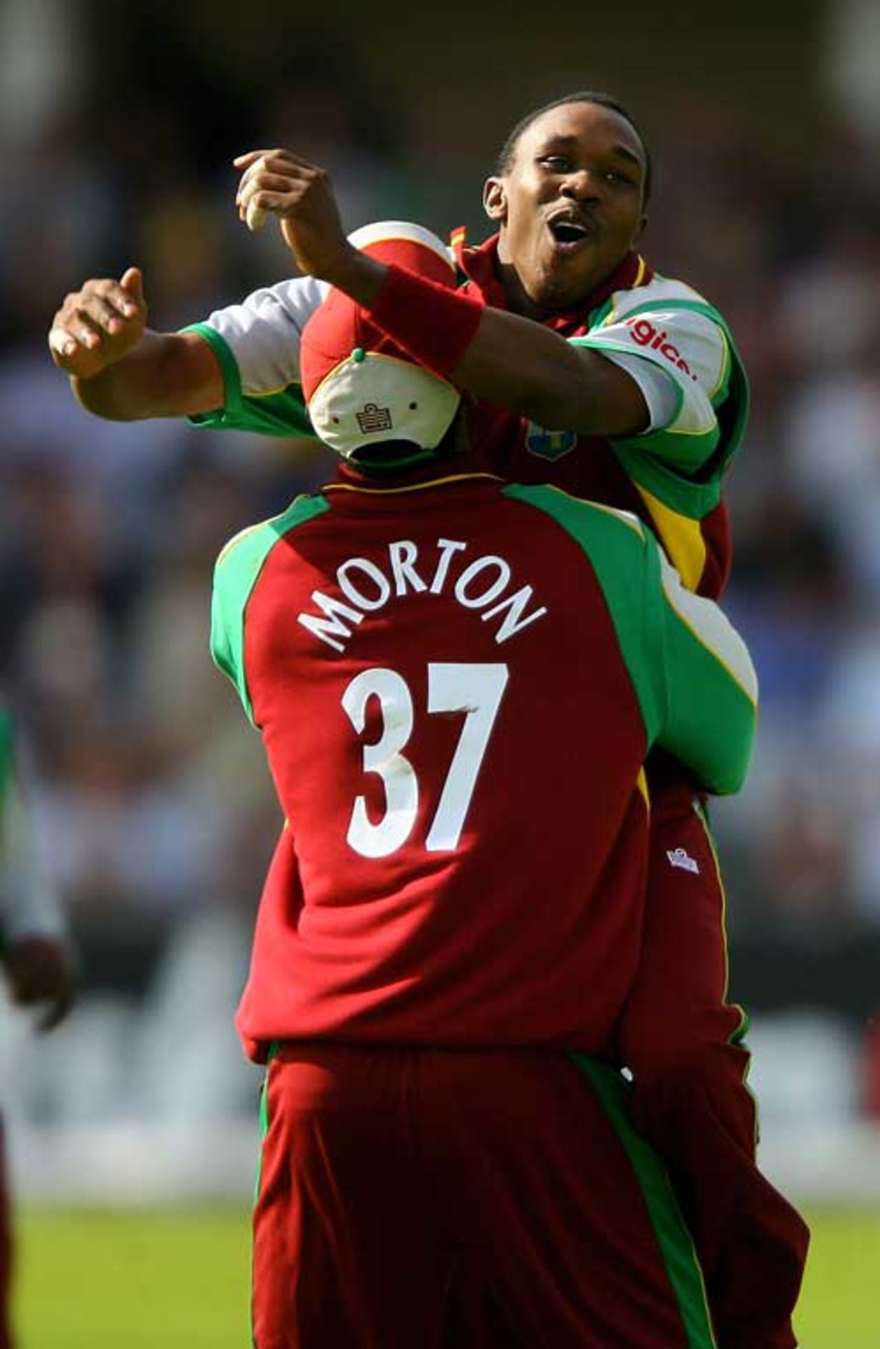 More celebrations for West Indies as they close in on the series, England v West Indies, 3rd ODI, Trent Bridge, July 7, 2007
