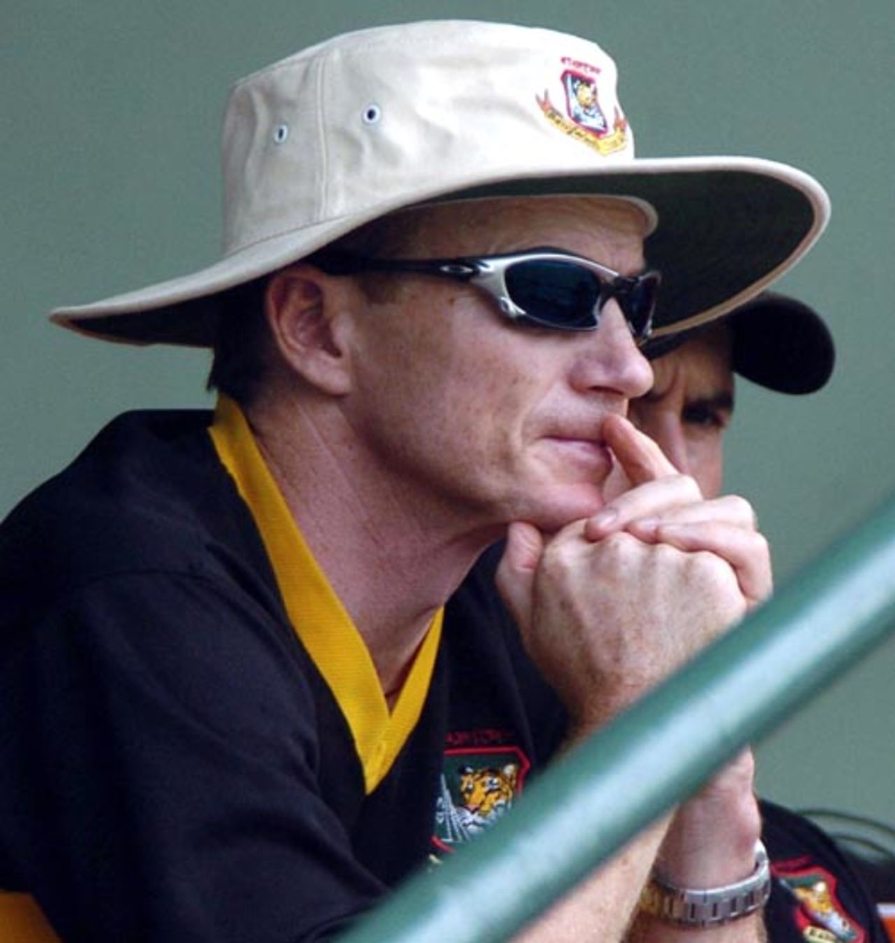Shaun Williams, the Bangladesh coach, watches as his team crumble to 131 all out on the second day, Sri Lanka v Bangladesh, 3rd Test, Asgiriya International Stadium, Kandy, 2nd day, July 12, 2007