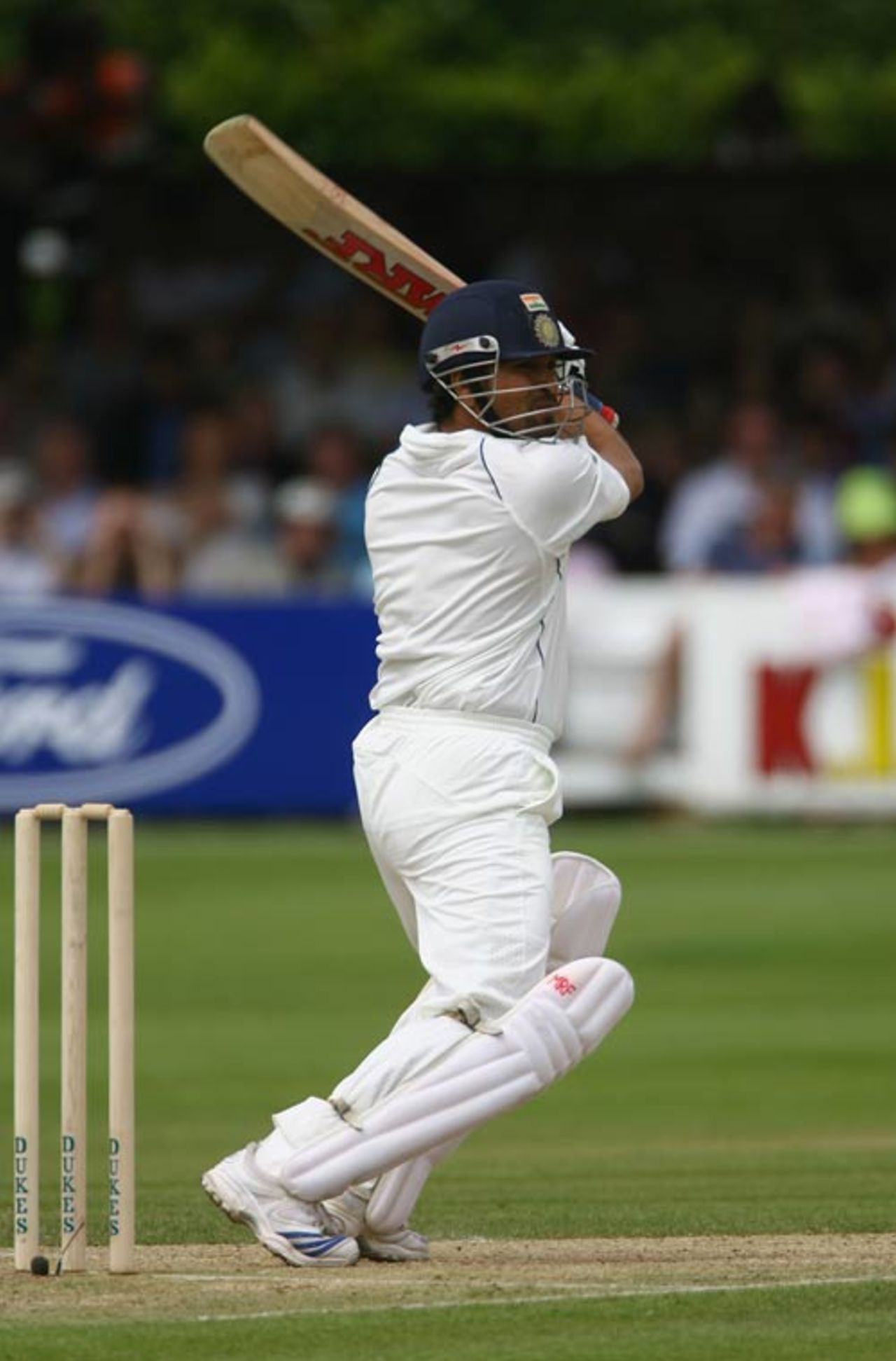 Sachin Tendulkar cuts during his century, England Lions v Indians, Tour match, 2nd day,  Chelmsford, July 14, 2007
