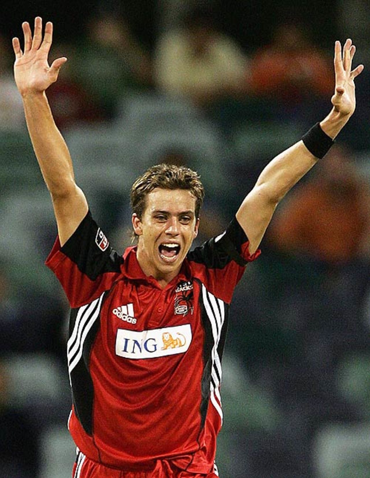 Cullen Bailey celebrates a wicket, Western Australia v South Australia, ING Cup, Perth, January 25, 2006