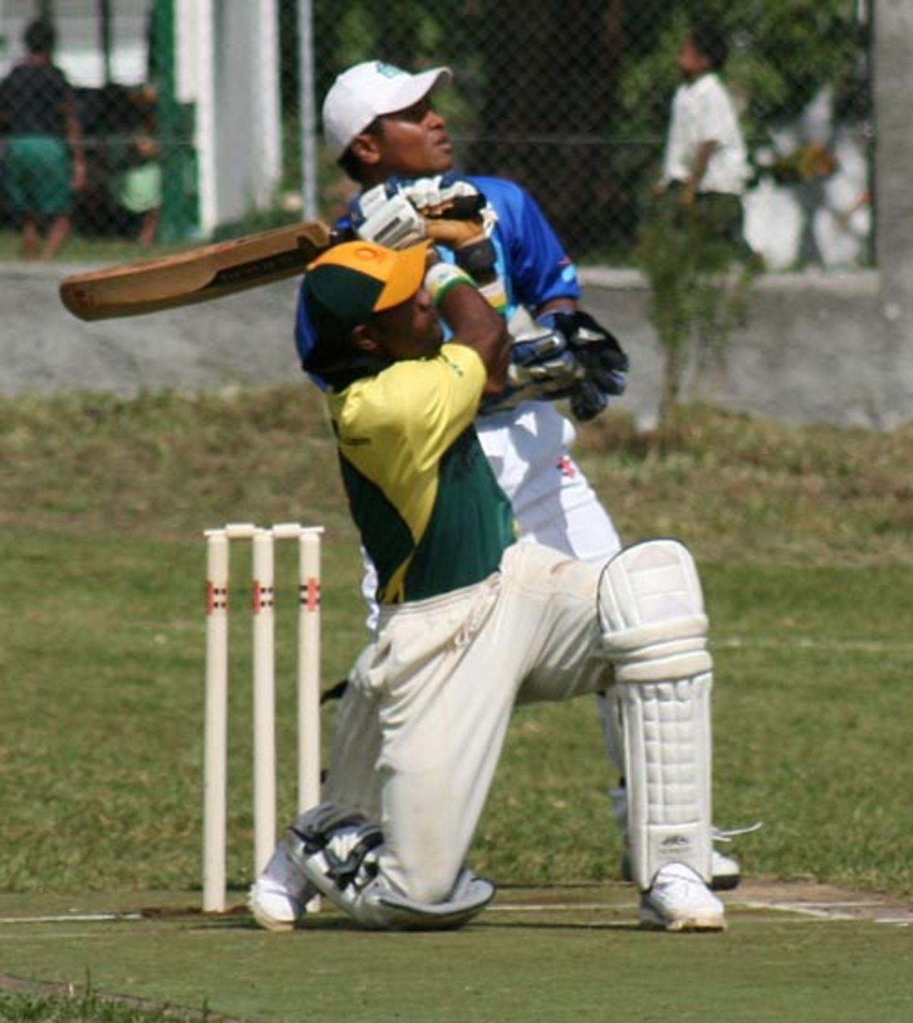 Vanuatuan batsman Andrew Mansale on his way to an unbeaten 32, Vanuatu v Fiji, East-Asia Pacific Under-19 qualifying tournament at Independence Park, Vanuatu, July 18, 2007