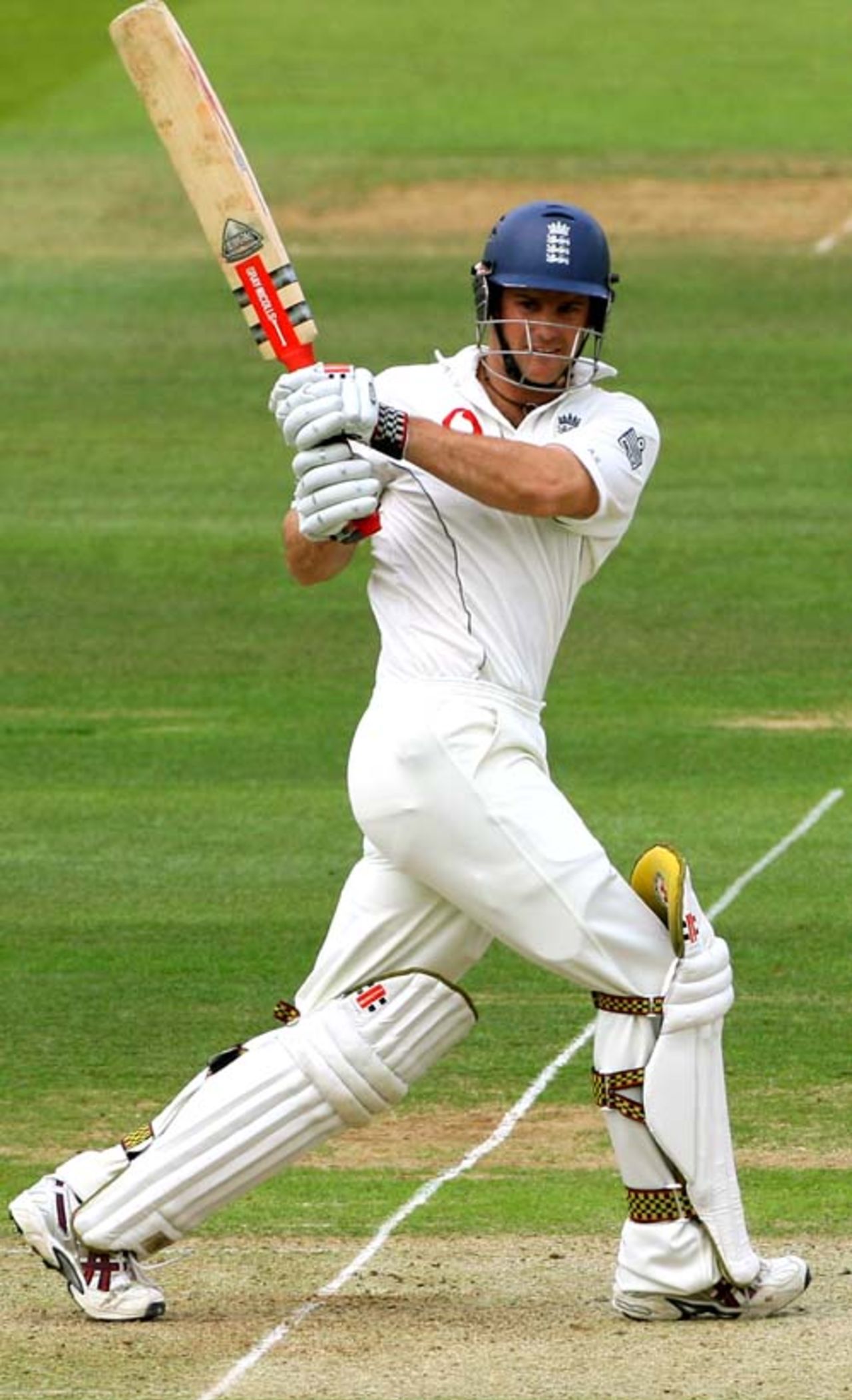 Andrew Strauss guides one to square leg during his knock of 96, England v India, 1st Test, Lord's, 1st day, July 19, 2007