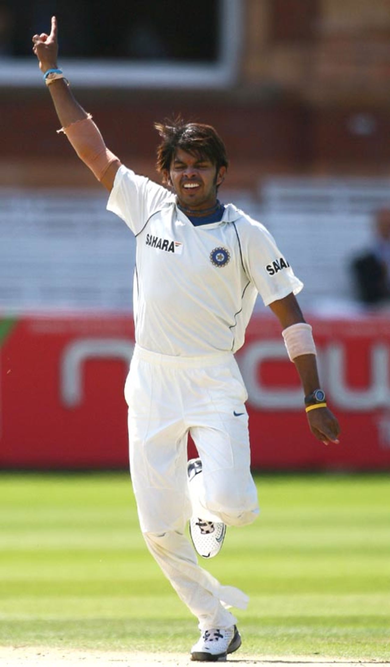 Sreesanth celebrates the wicket of Matt Prior, England v India, 1st Test, Lord's, July 20, 2007