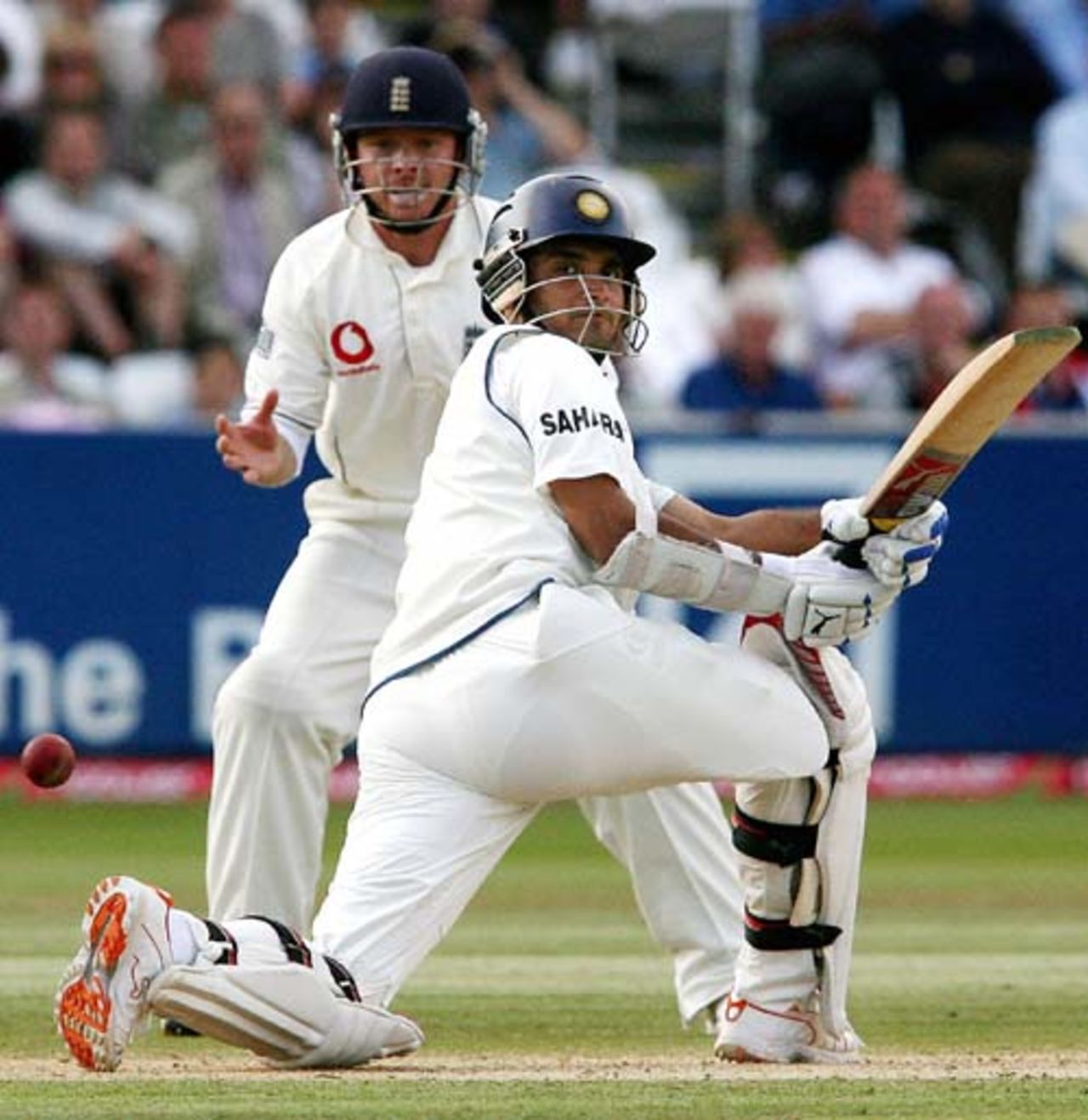 Sourav Ganguly remained unbeaten on 36 at stumps, England v India, 1st Test, Lord's, 4th day, July 22, 2007