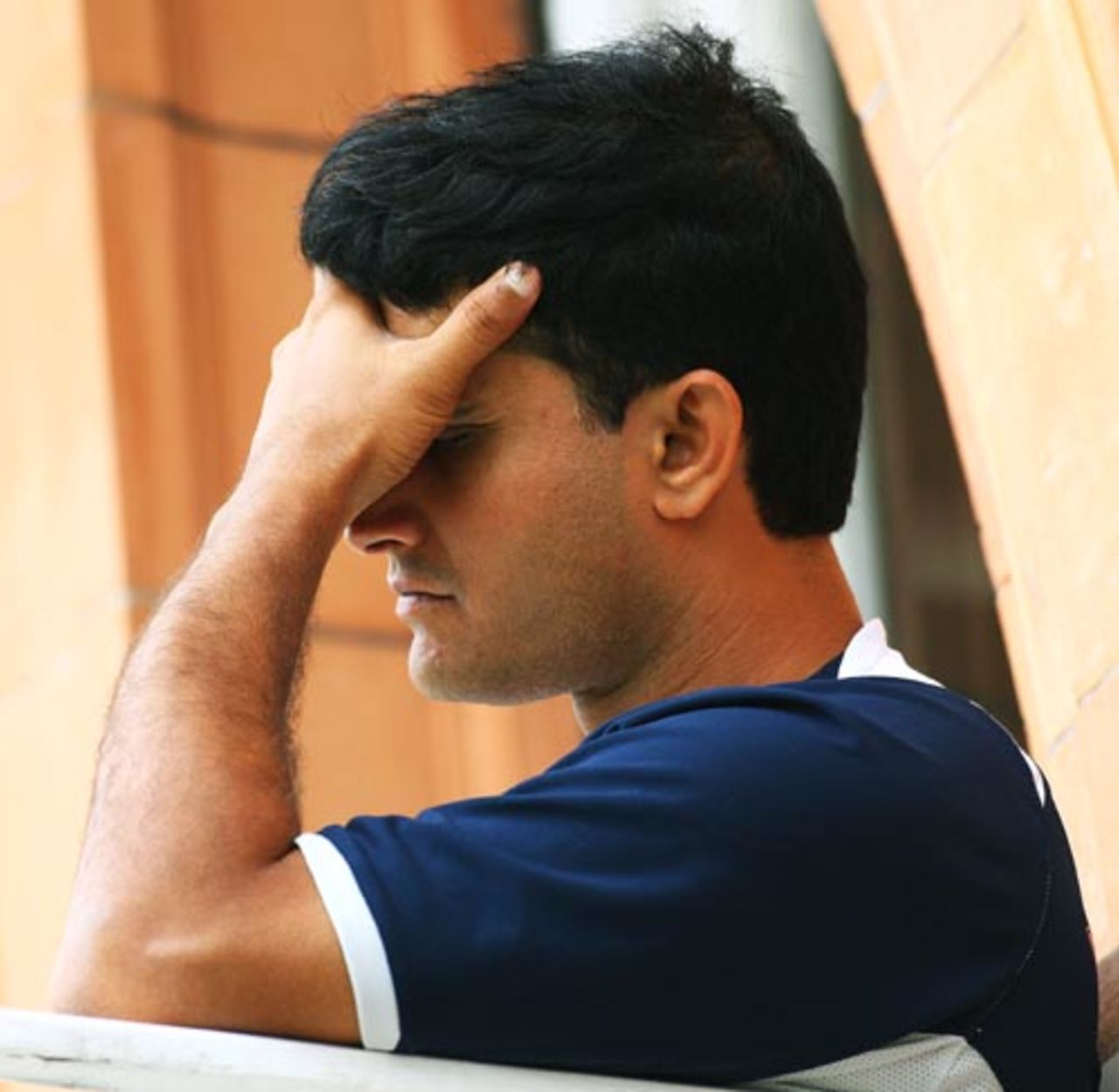 Sourav Ganguly is dejected after falling early on the final morning, England v India, 1st Test, Lord's, 5th day, July 23, 2007 