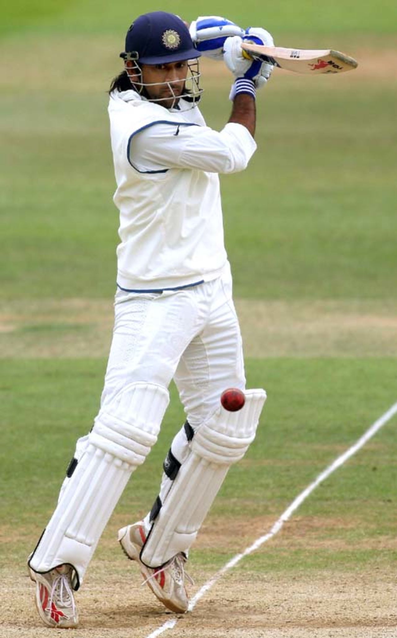Mahendra Singh Dhoni plays one off the back foot,  England v India, 1st Test, Lord's, 5th day, July 23, 2007 