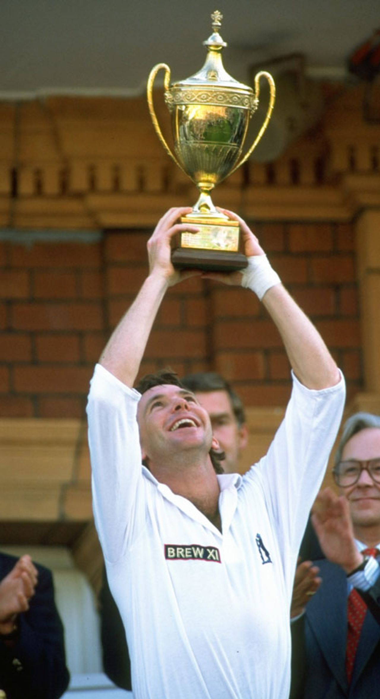 Dermot Reeve with Benson & Hedges Cup, Lord's, July 9, 1994