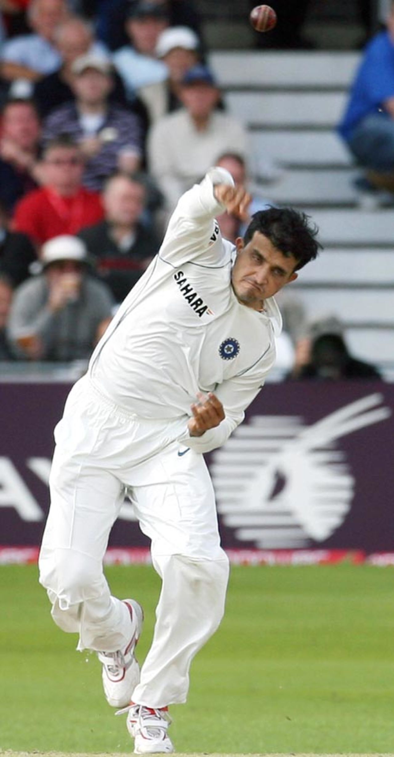 Sourav Ganguly bowled a tight spell after tea, England v India, 2nd Test, Trent Bridge, 1st day, July 27, 2007