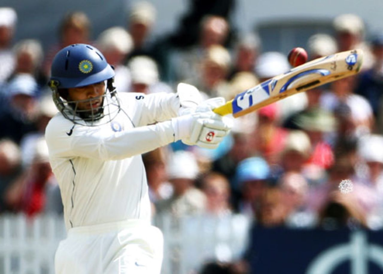 Dinesh Karthik pulls during his half-century, England v India, 2nd Test, Trent Bridge, 2nd day, July 28, 2007