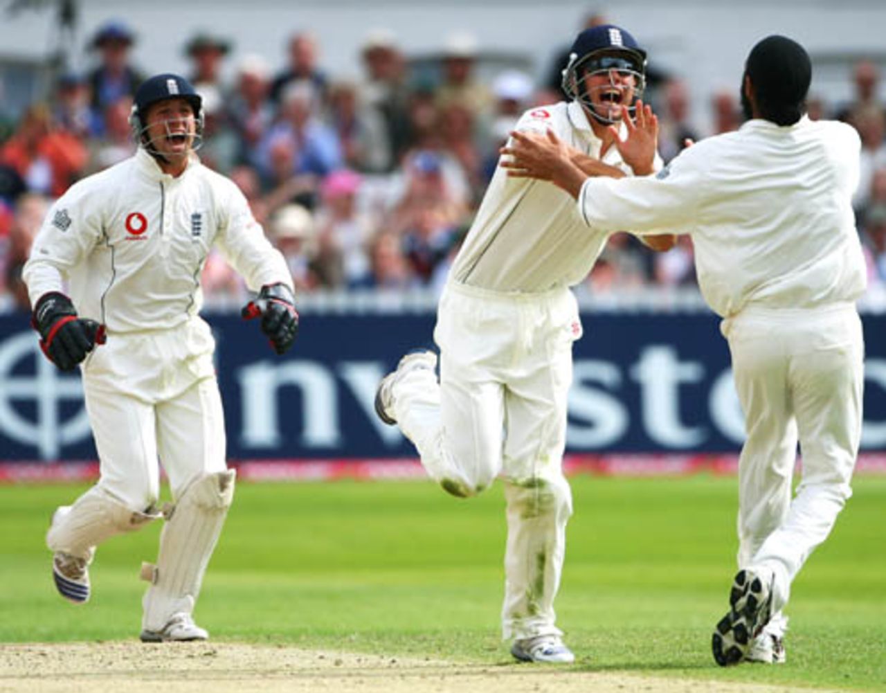 Alastair Cook celebrates catching Dinesh Karthik off Monty Panesar, England v India, 2nd Test, Trent Bridge, 2nd day, July 28, 2007