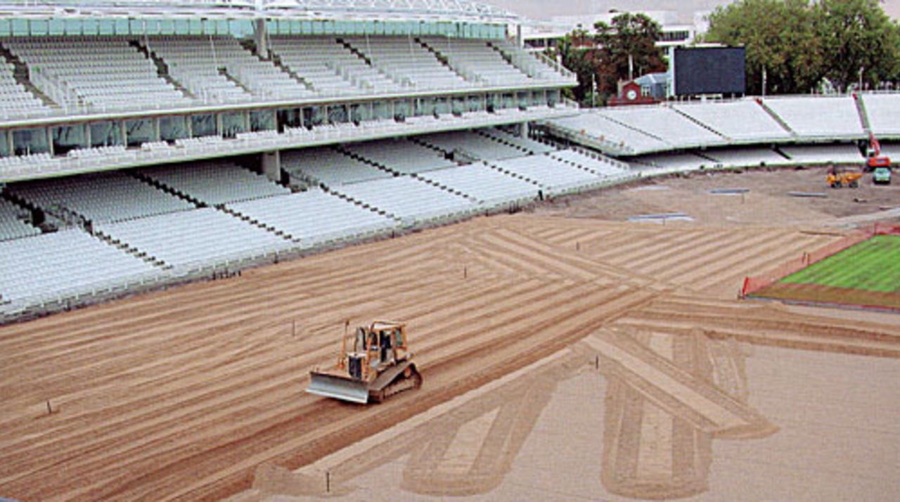 The new sand base is laid at Lord's, September 22, 2002