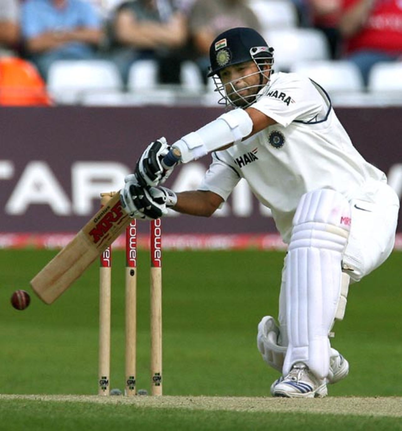 Sachin Tendulkar hits out England v India, 2nd Test, Trent Bridge, 3rd day, July 29, 2007