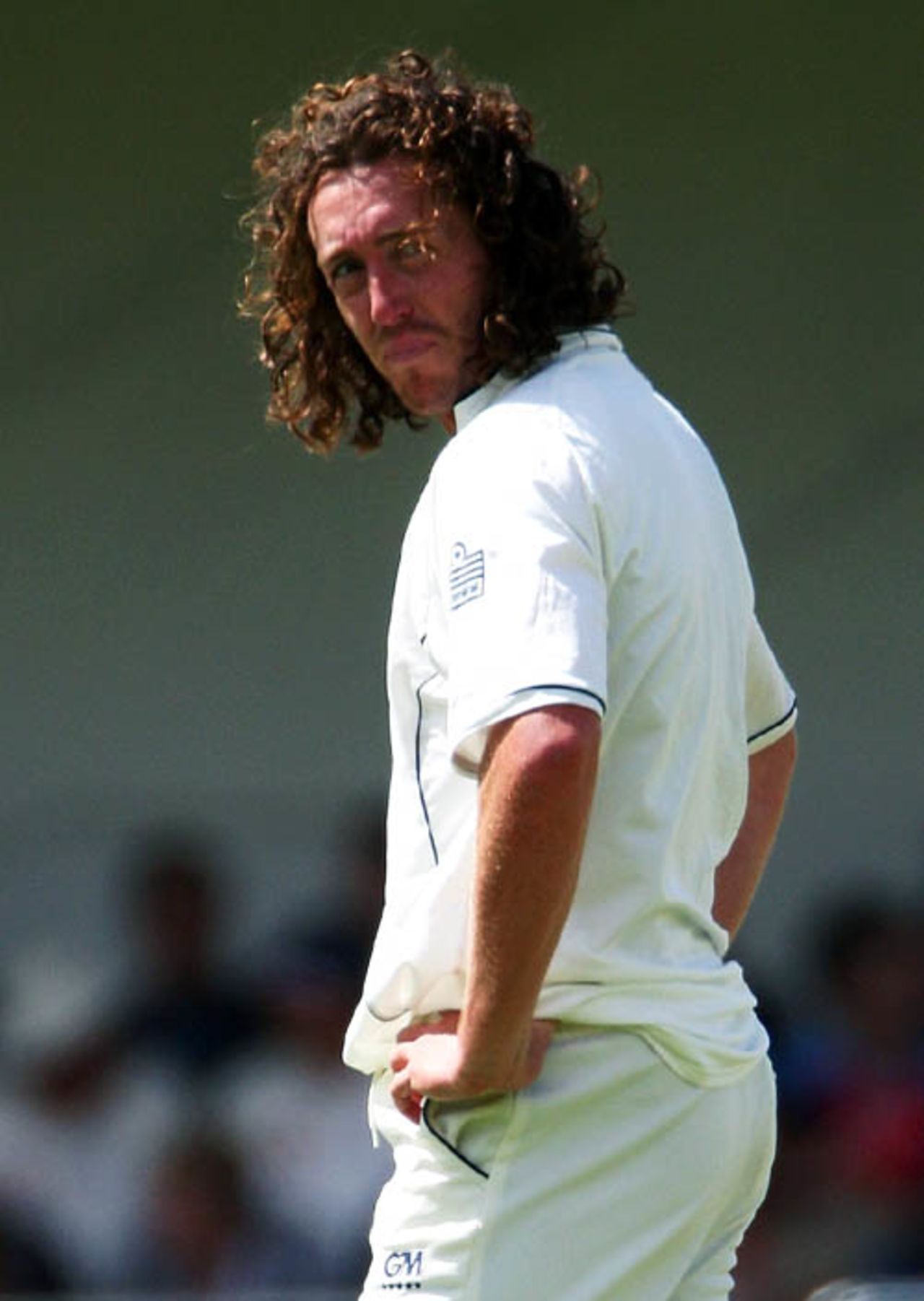 Ryan Sidebottom looks rueful after another excellent spell failed to yield a wicket, England v India, 2nd Test, Trent Bridge, 3rd day, July 29, 2007