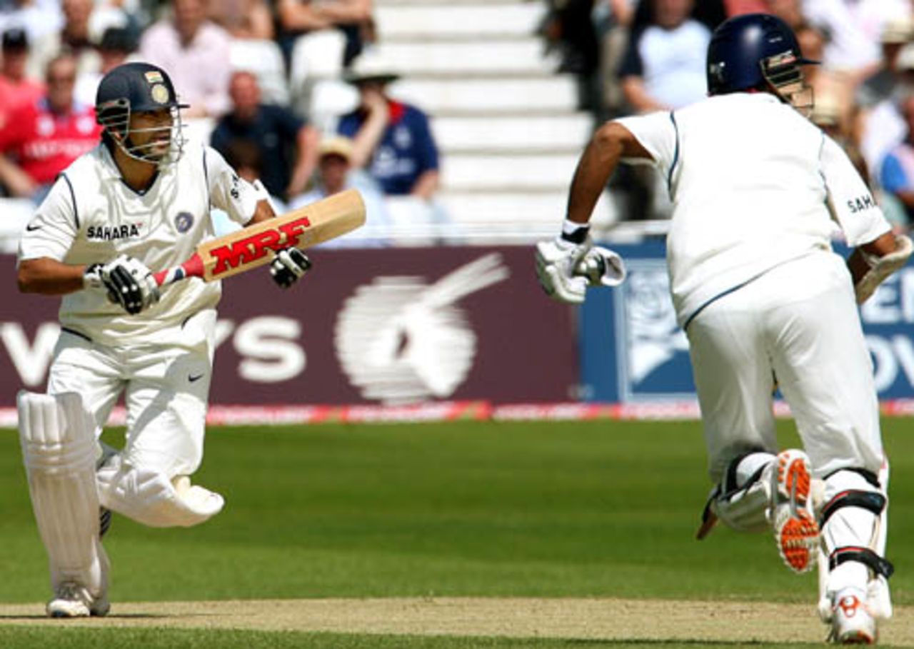 Sachin Tendulkar and Sourav Ganguly build the Indian lead, England v India, 2nd Test, Trent Bridge, 3rd day, July 29, 2007