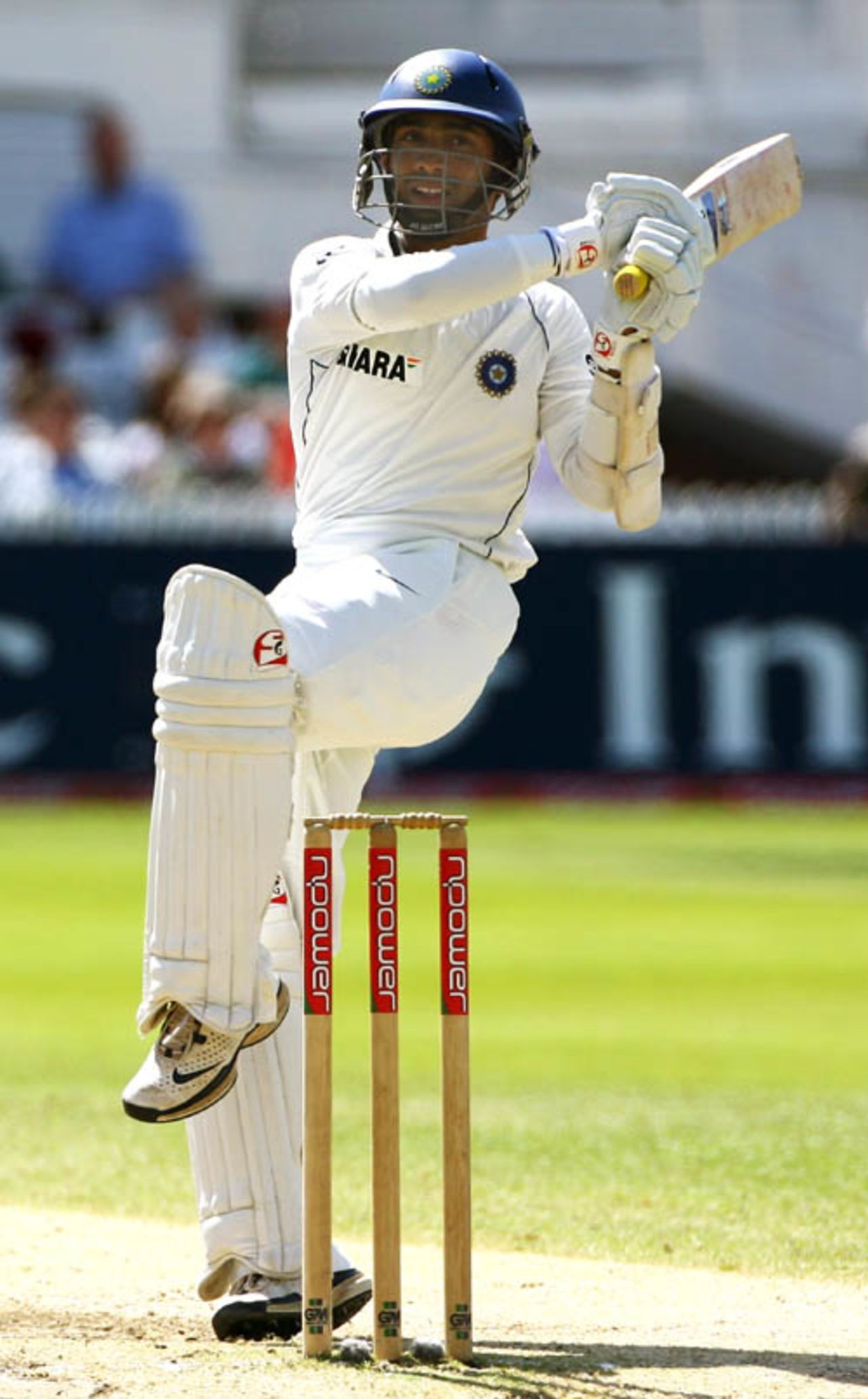 Dinesh Karthik hooks the ball to the fine leg boundary, England v India, 2nd Test, Trent Bridge, 5th day, July 31, 2007