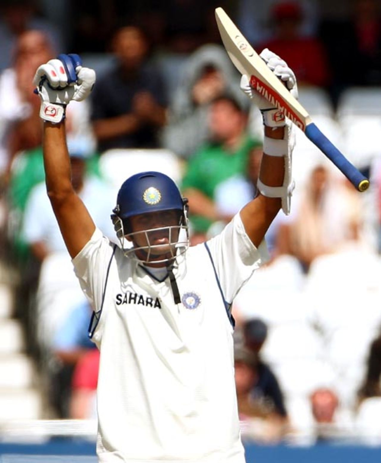 Rahul Dravid celebrates after India's victory , England v India, 2nd Test, Trent Bridge, 5th day, July 31, 2007