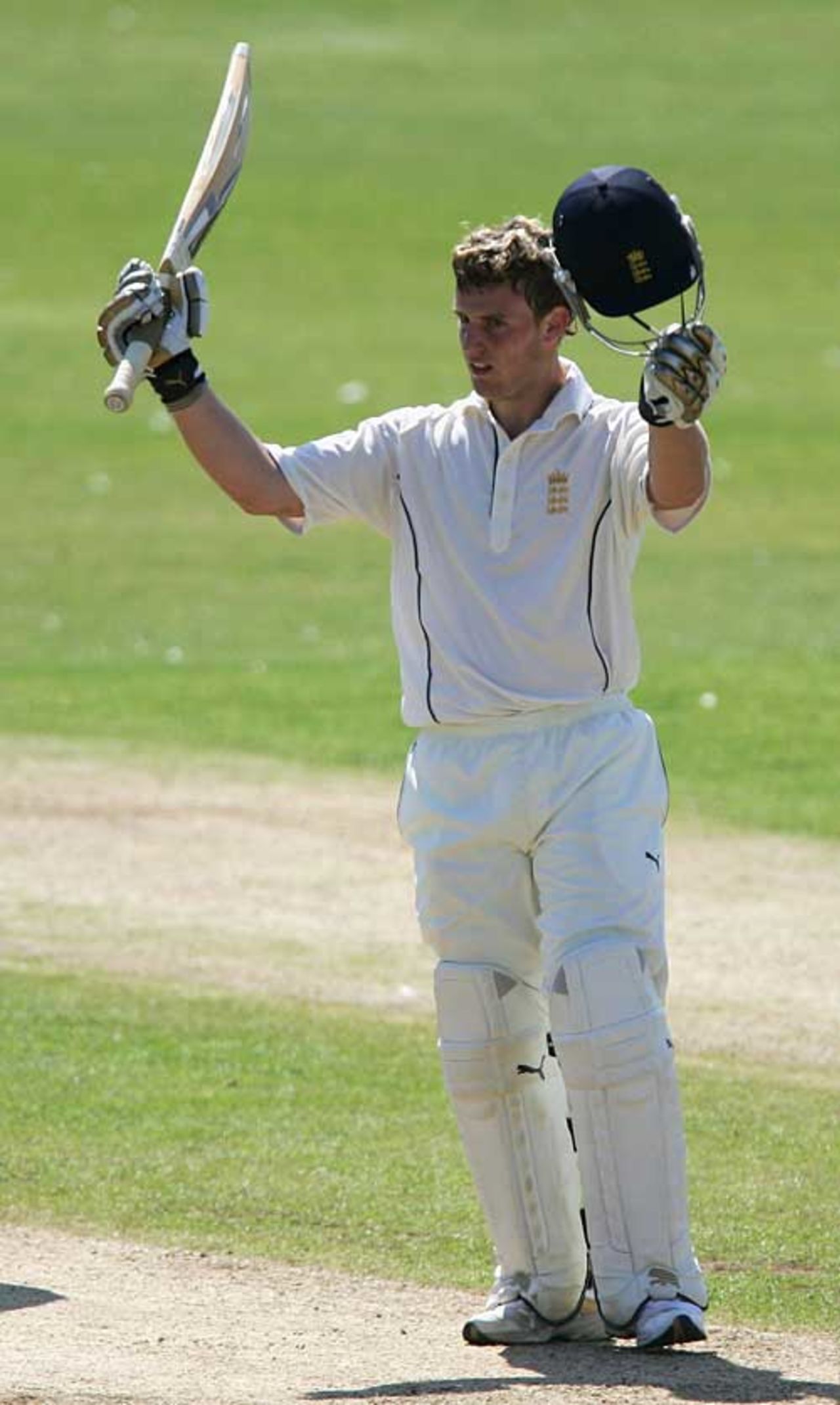 Ben Wright reaches his century in the Under-19 Test, England Under-19 v Pakistan Under-19, 1st Test, Scarborough, August 5, 2007