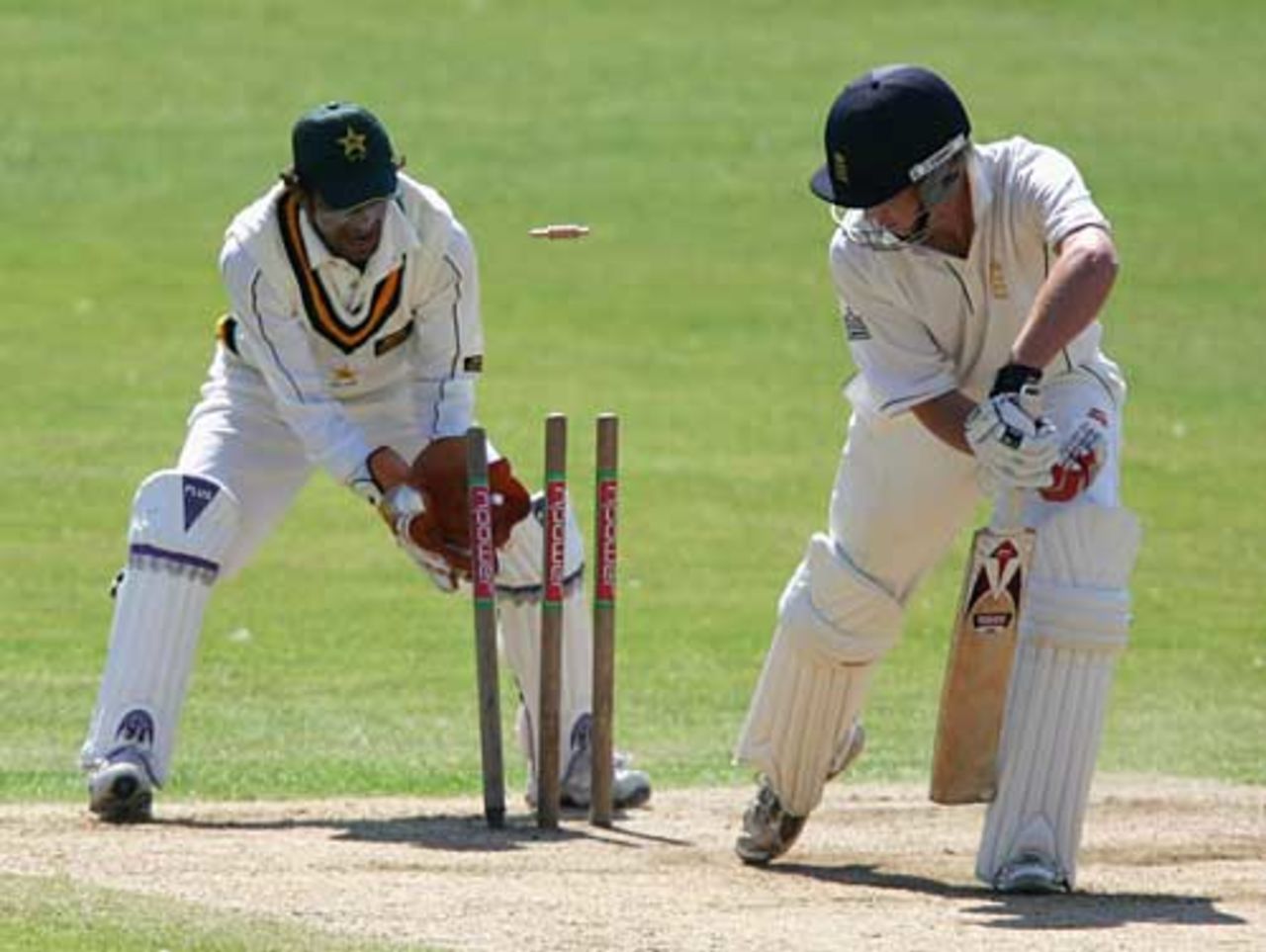 Tom Westley is bowled by Imad Wasim for 7, England Under-19 v Pakistan Under-19, 1st Test, Scarborough, August 5, 2007