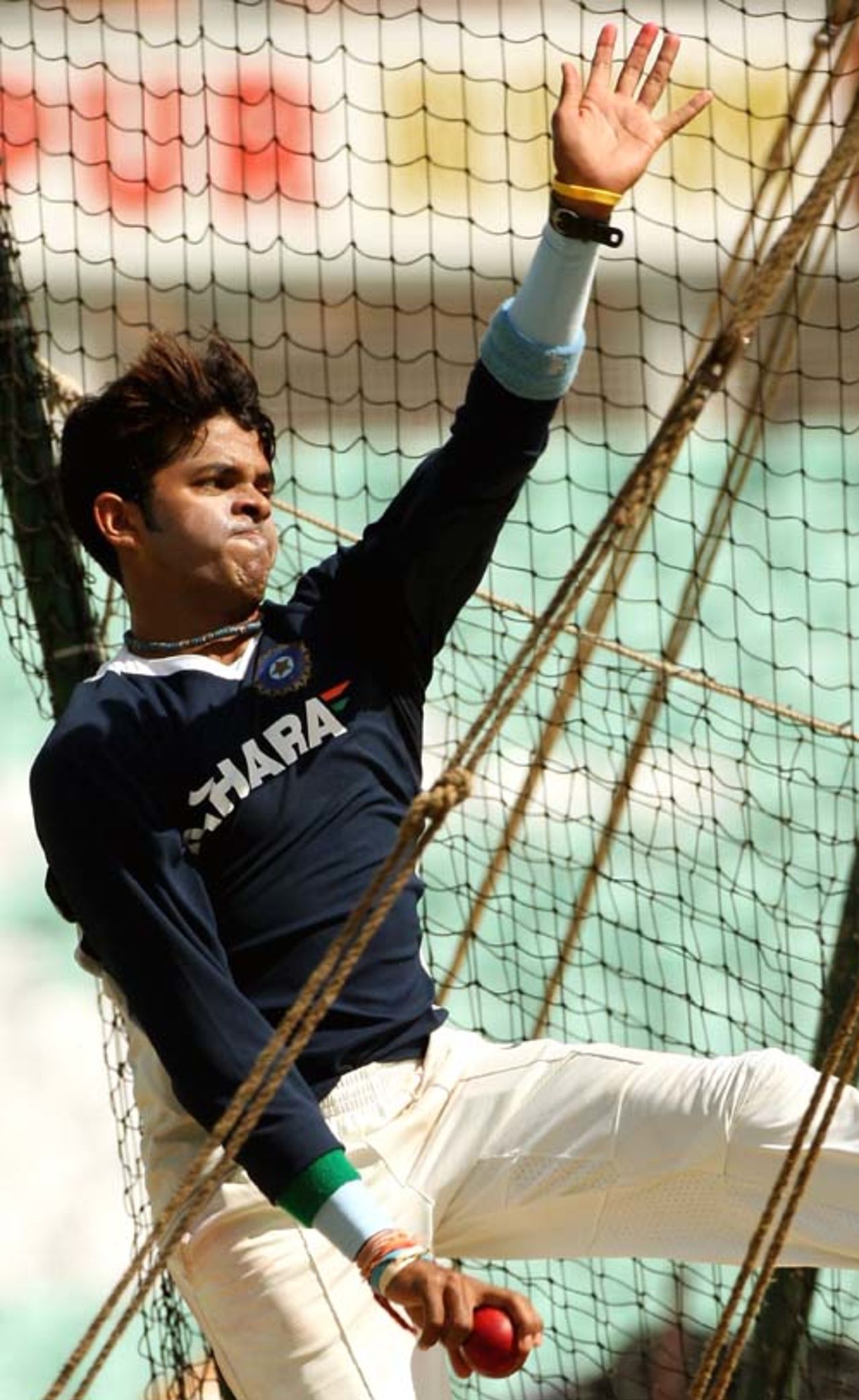 Sreesanth practises during a net session before the third Test, The Oval, August 7, 2007