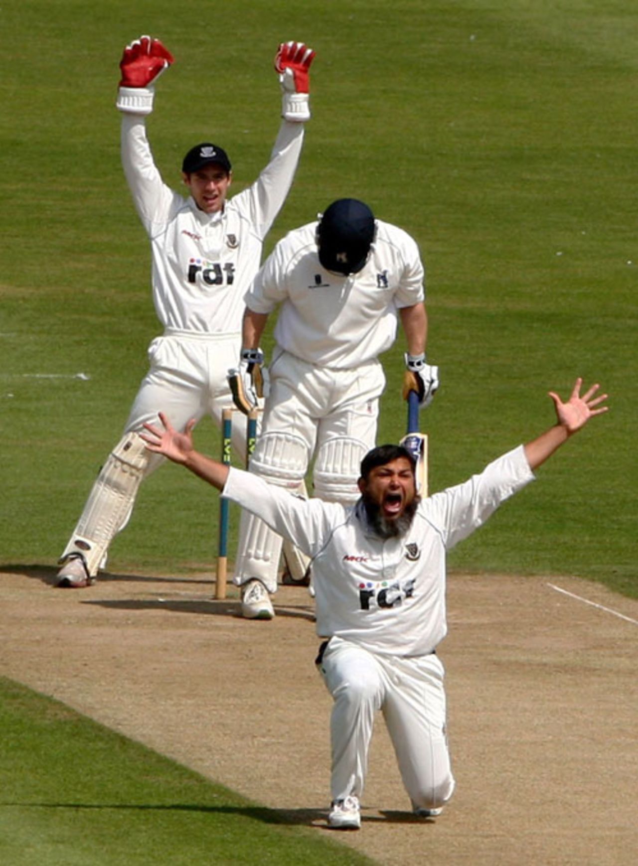 Mushtaq Ahmed appeals -  unsuccessfully - against Darren Maddy, Sussex v Warwickshire, Hove, August 8, 2007