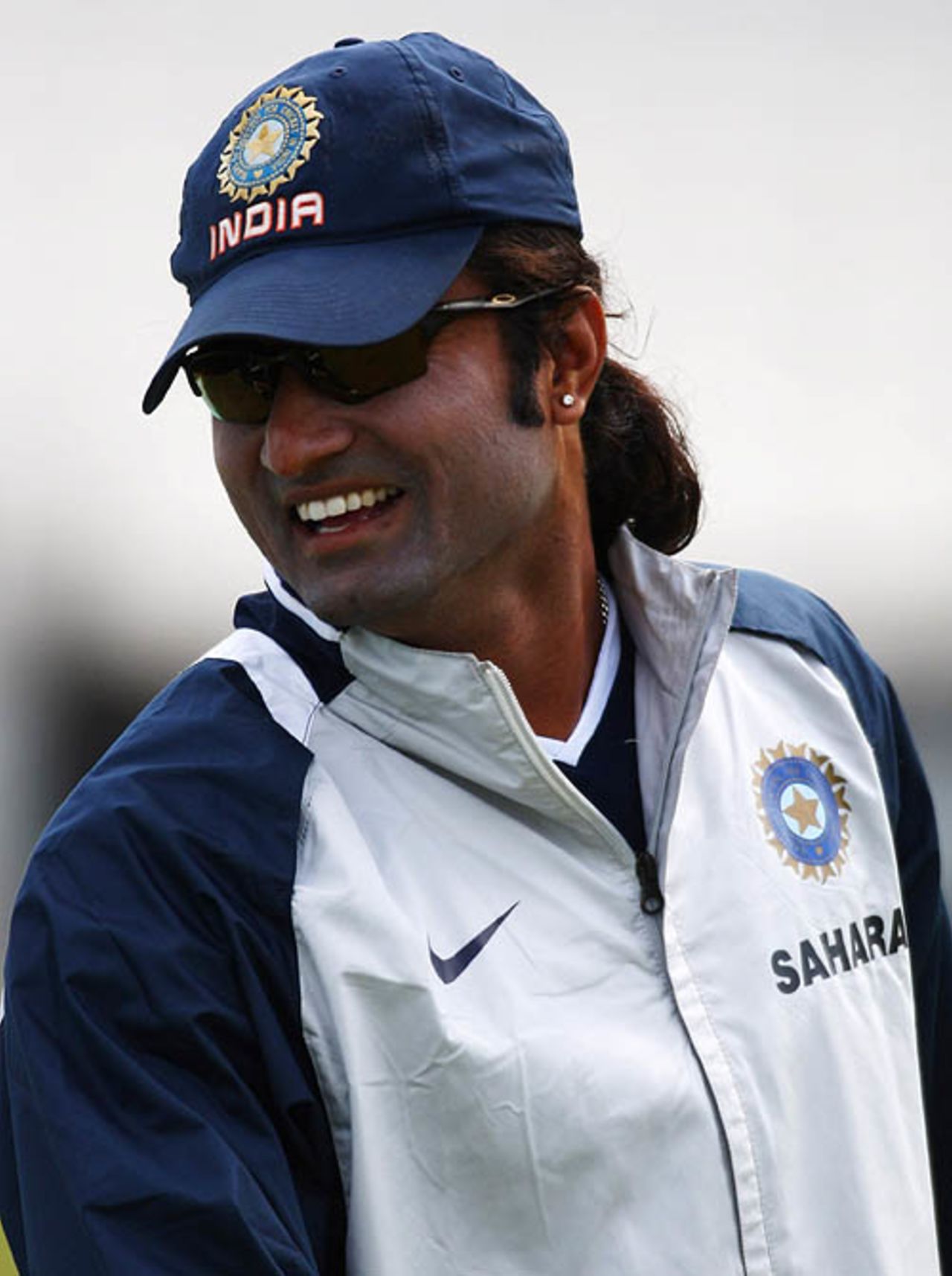 Ranadeb Bose is all smiles at the nets, The Oval, August 8, 2007