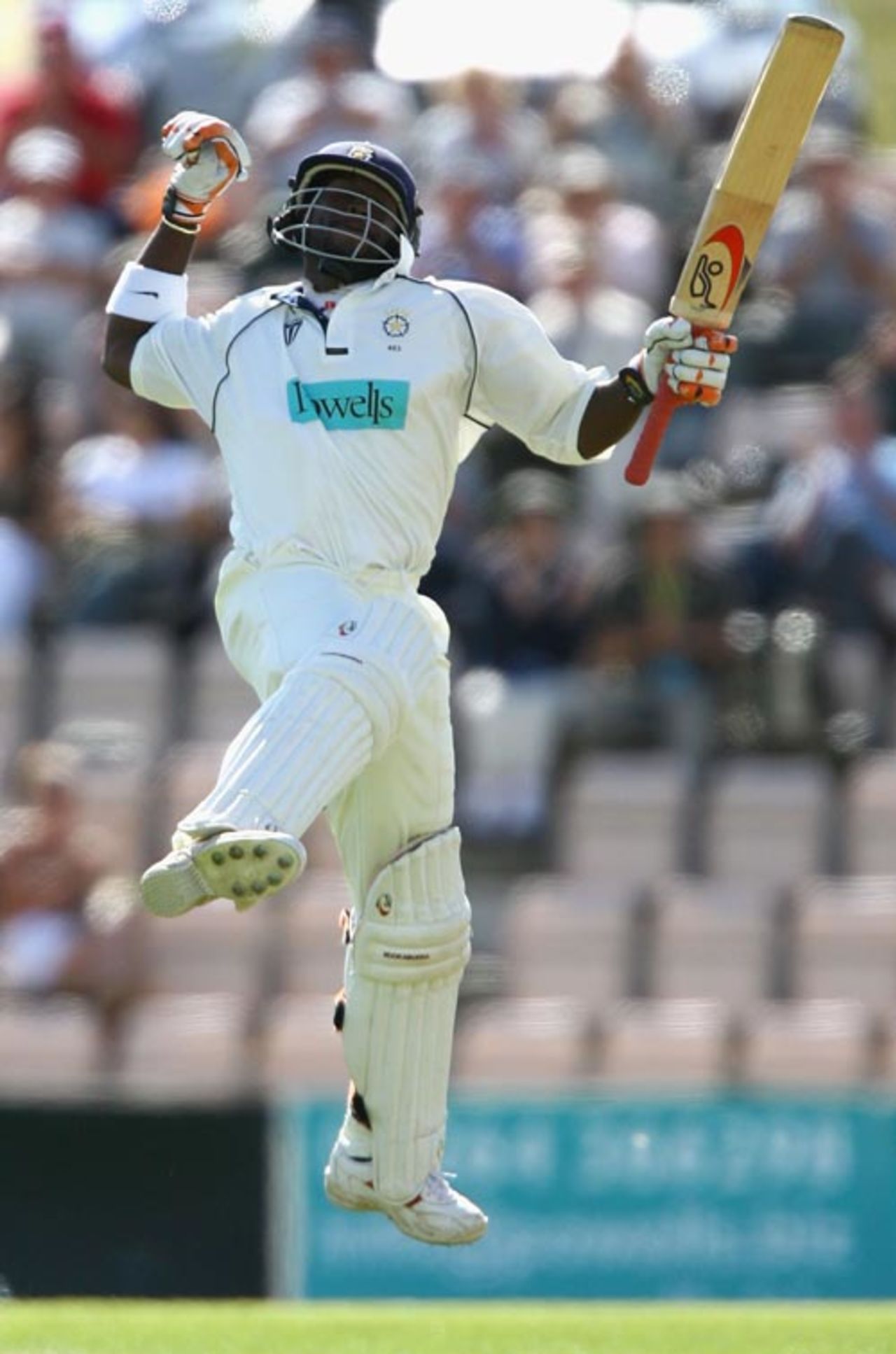 Michael Carberry celebrates his eighth first-class hundred - he made 116, Hampshire v Worcestershire, Southampton, August 8, 2007