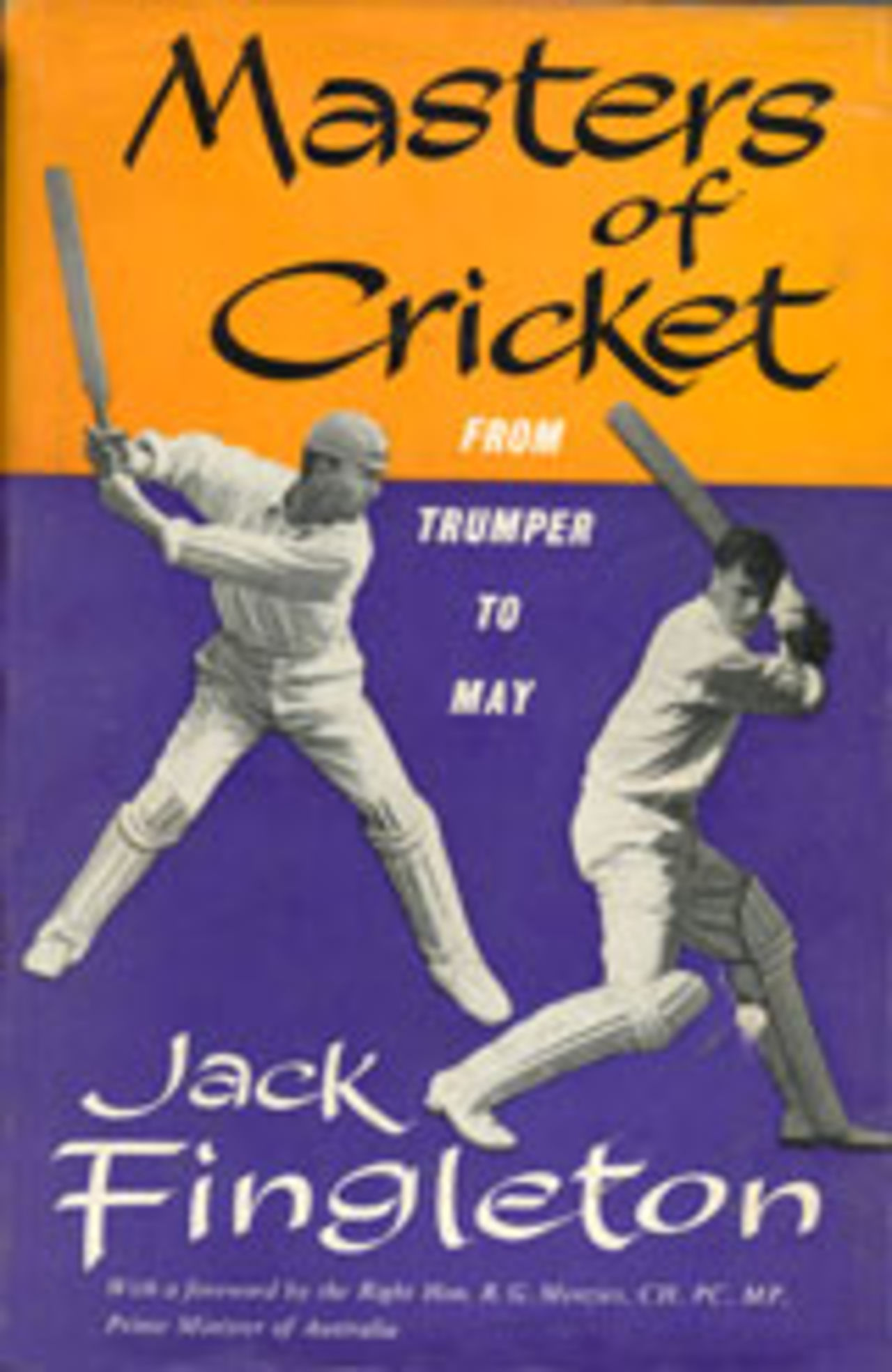 Cover image of 'Masters of Cricket' by Jack Fingleton