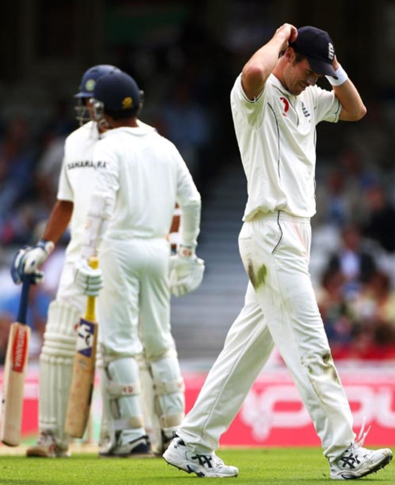 James Anderson walks away after bowling an over, England v India, 3rd Test, The oVal, 1st day, August 9, 2007