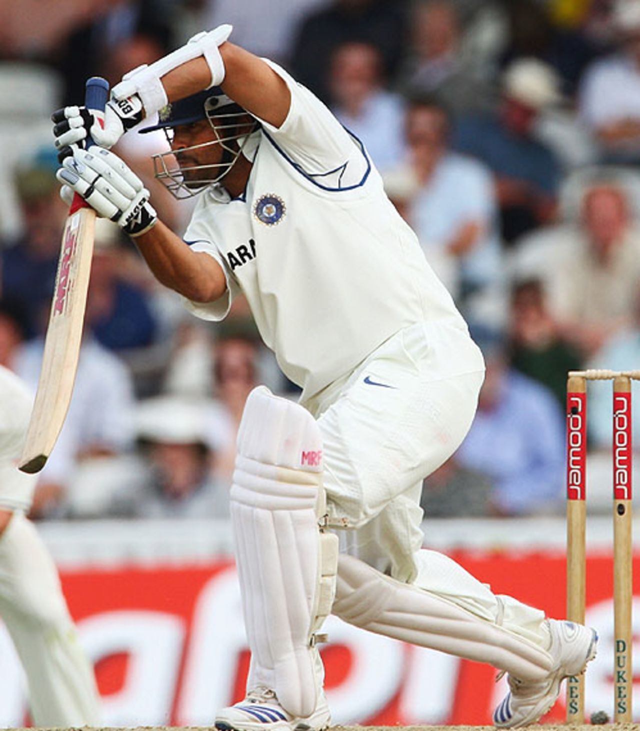 Sachin Tendulkar drives on the front foot, England v India, 3rd Test, The Oval, 1st day, August 9, 2007