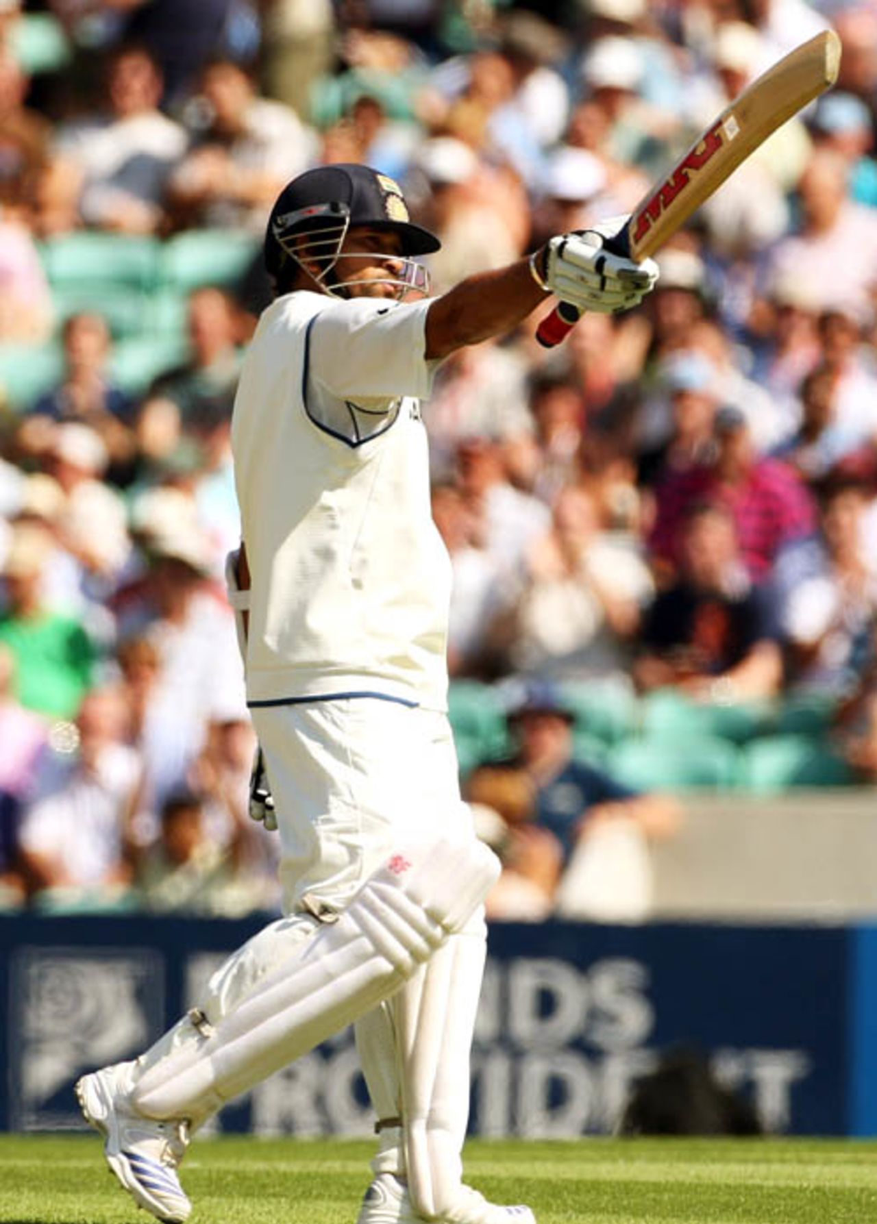 Sachin Tendulkar got to his half-century in the second over the day, England v India, 3rd Test, The Oval, 2nd day, August 10, 2007