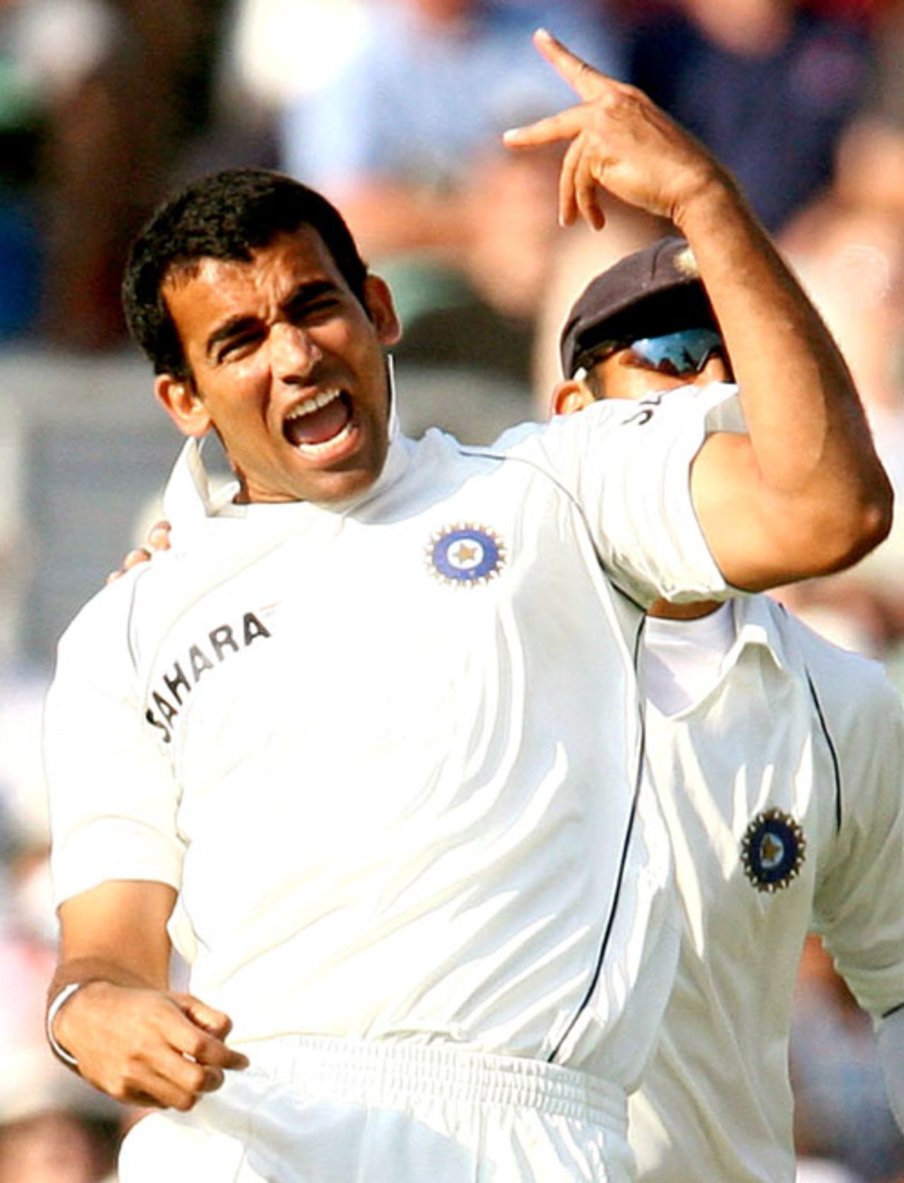 He likes that: Zaheer Khan celebrates another England wicket, England v India, 3rd Test, The Oval, 3rd day, August 11, 2007