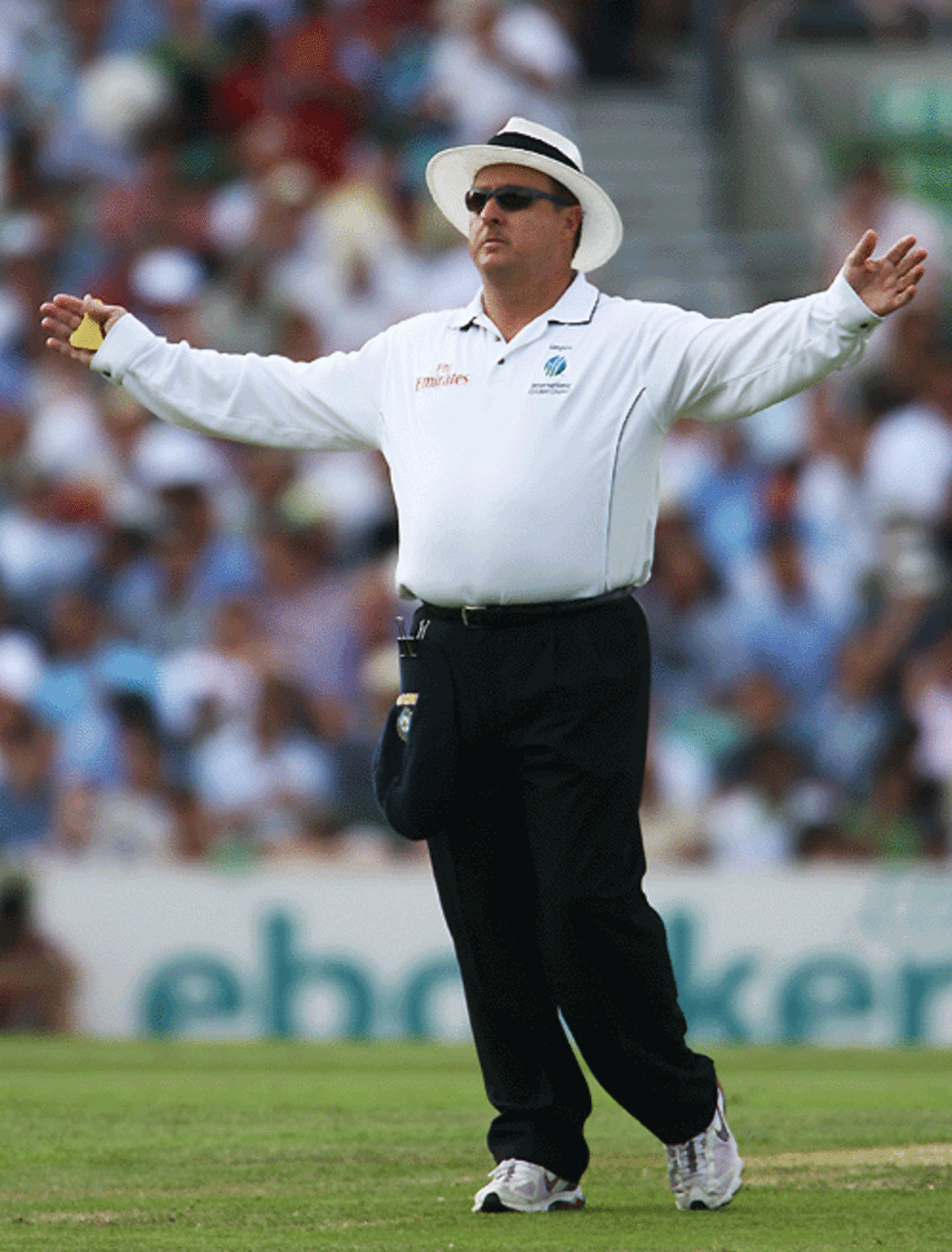 Ian Howell signals a wide, England v India, 3rd Test, The Oval, 3rd day, August 11, 2007