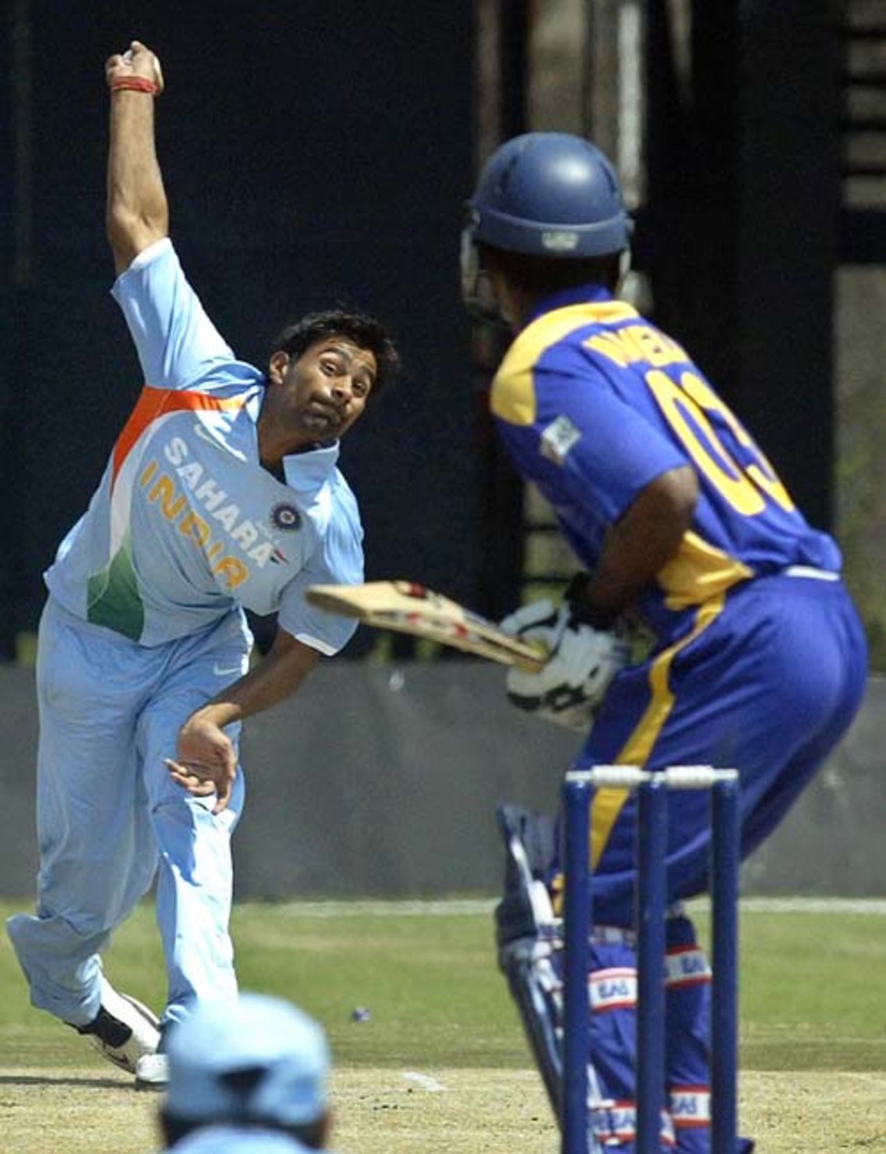 Praveen Kumar bowls to Mahela Udawatte, India A v Sri Lanka A, 2nd match, Nairobi, August 15, 2007