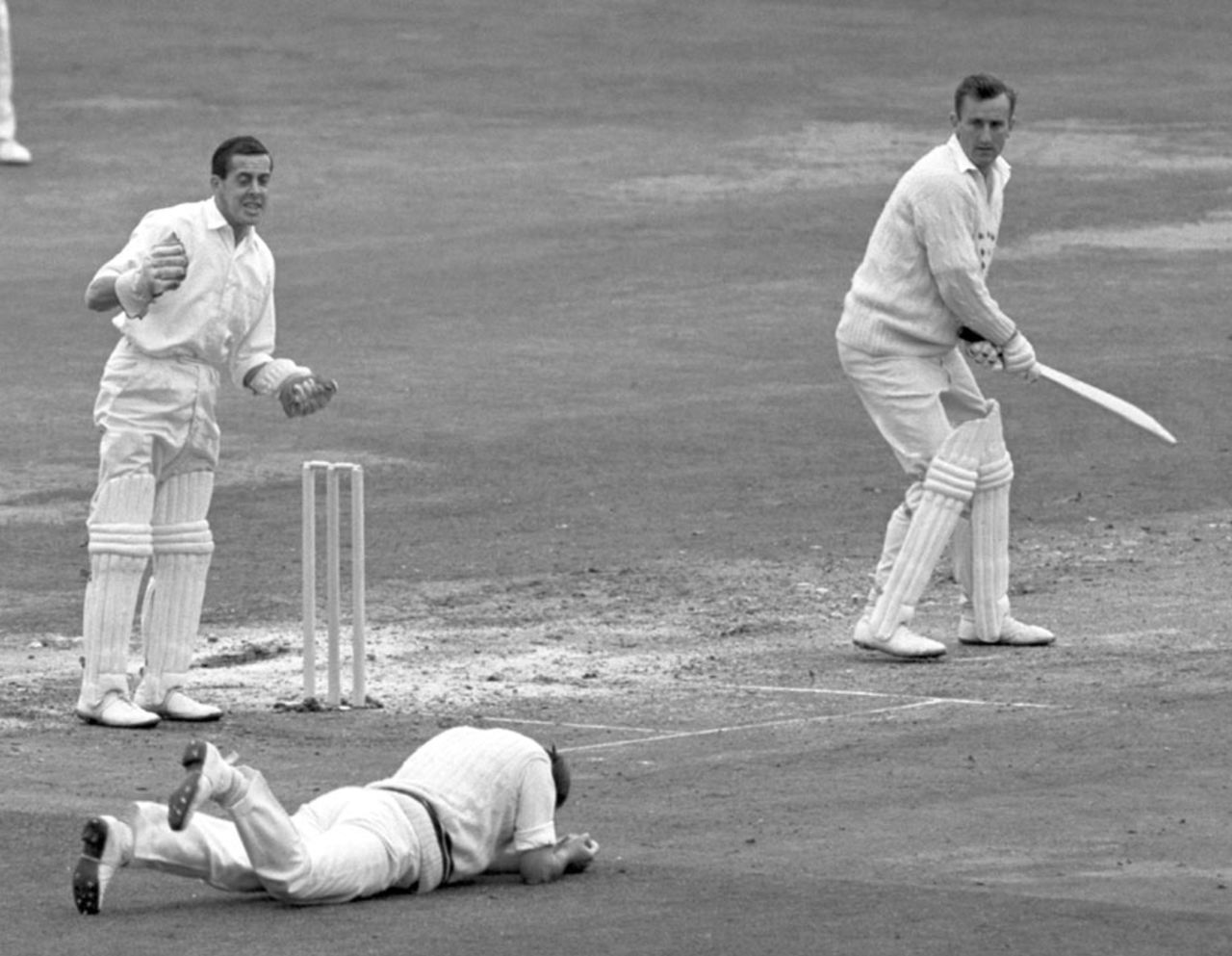 Bob Broadbent catches Ted Dexter, Sussex v Worcestershire, Lord's, September 7, 1963