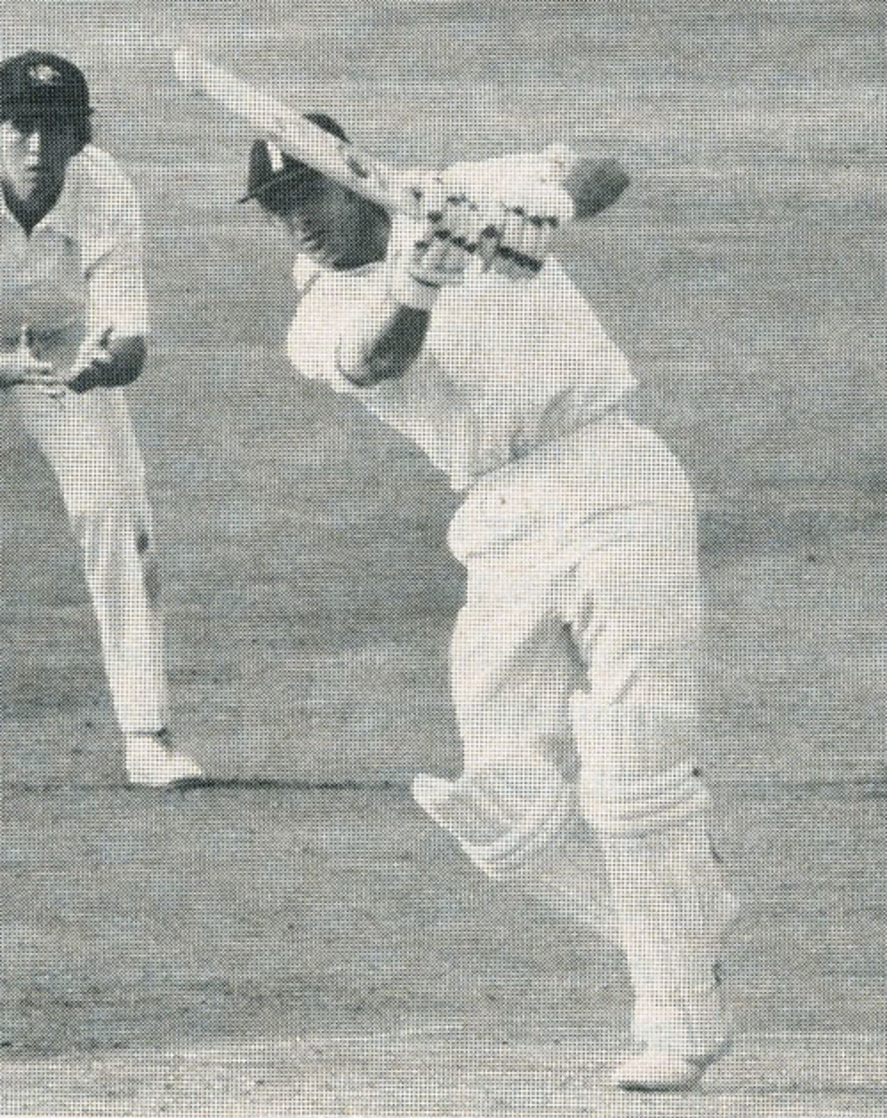 Geoff Boycott drives through mid-on to reach his 100th hundred, England v Australia, 4th Test, Headingley, 1977